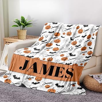 Custom Baby Blanket, Personalized for Girls - Halloween, Birthday & Baby Shower Gifts; Soft Flannel, suitable for Kids, Women & Men