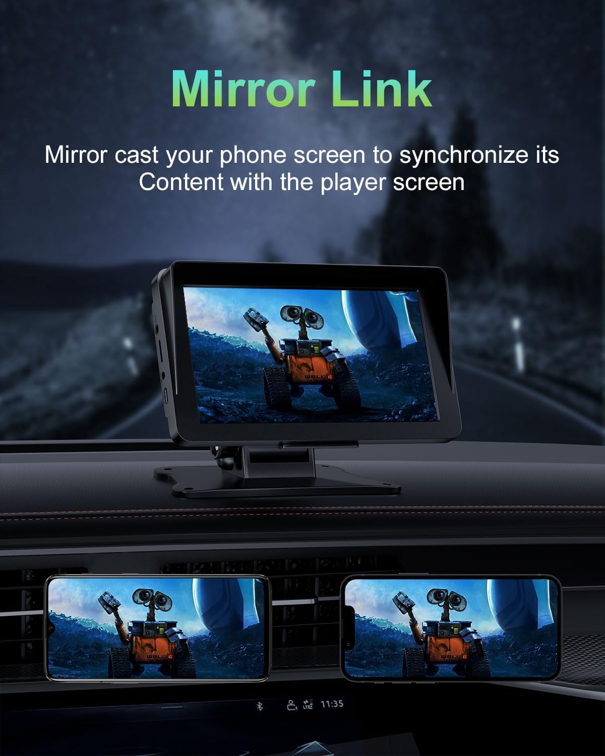 Apple Carplay Screen for Car, 7" HD Portable Wireless Apple Carplay & Android Auto Touchscreen, with 1080P Backup Camera, Car Play Screen Tablet, GPS Navigation/Mirror Link/Bluetooth/FM/Voice Control 7 7147gFVpFaL. AC SL1500