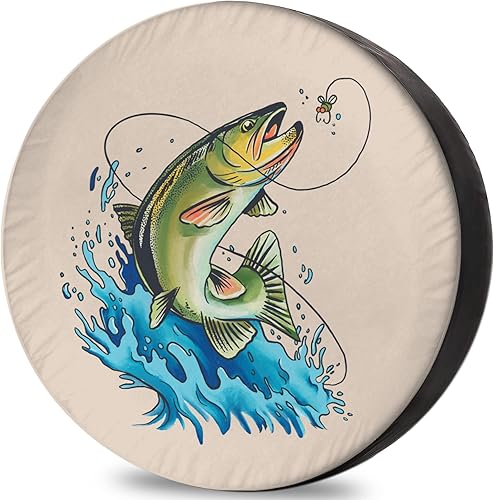 Cubierta de neumático de repuesto para remolque de viaje, pesca, divertida, impermeable, resistente al sol, CRV, cubierta de neumático de repuesto