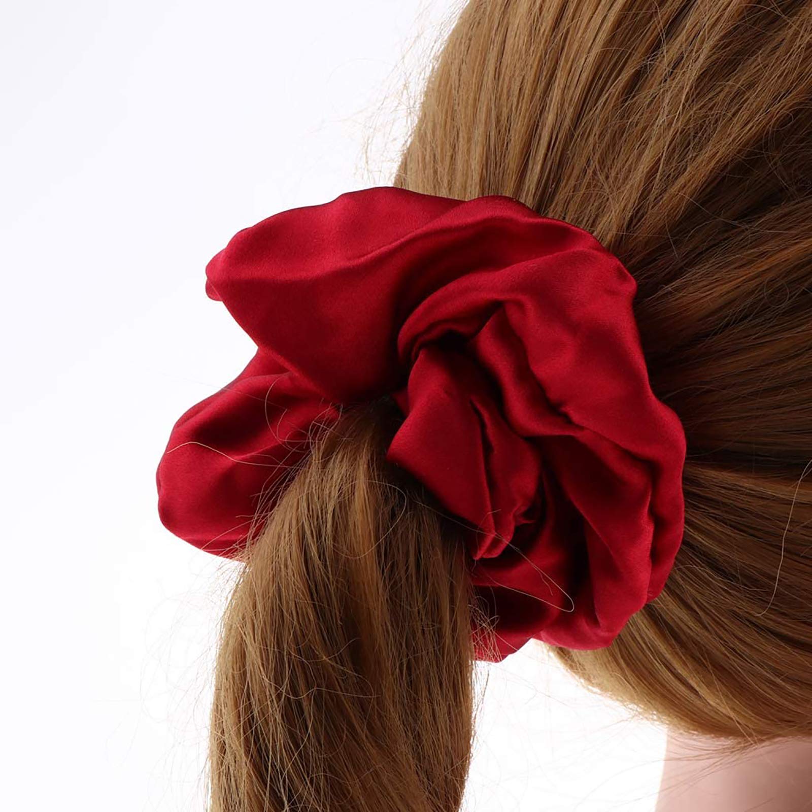 1 Pc Silk Hair Floral Scrunchy Akcesoria Kobiety Dziewczęta Red Silk Scrunchies Do Włosów