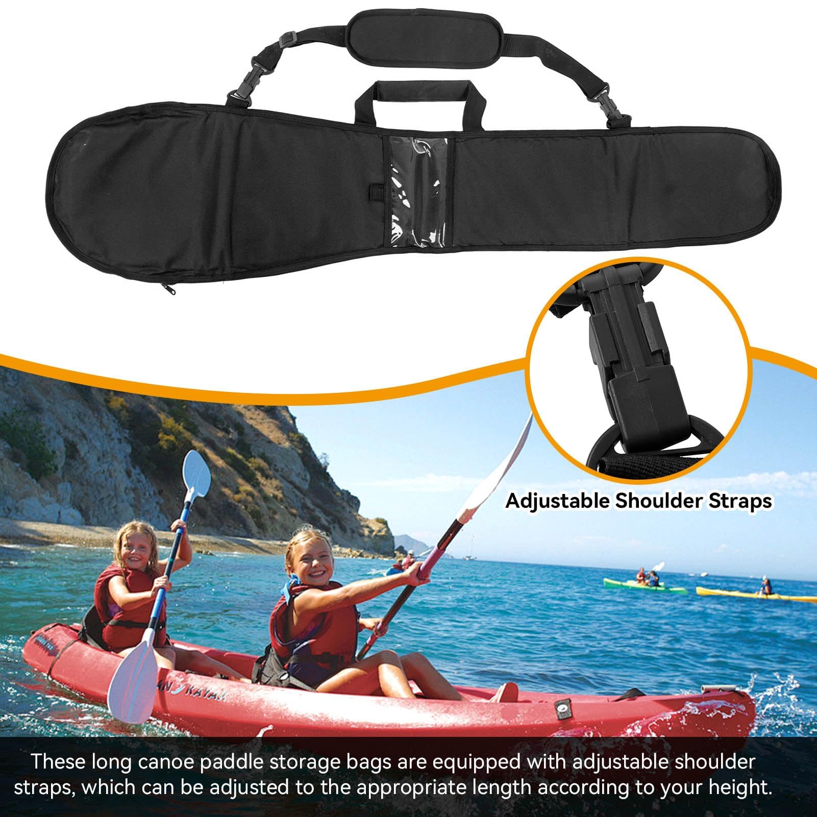 Sac de transport de pagaie, 11,81x50,39 pouces sac de rangement pagaie housse de pochette portable support de pagaie de bateau avec compartiments séparés pour la navigation de plaisance à rames