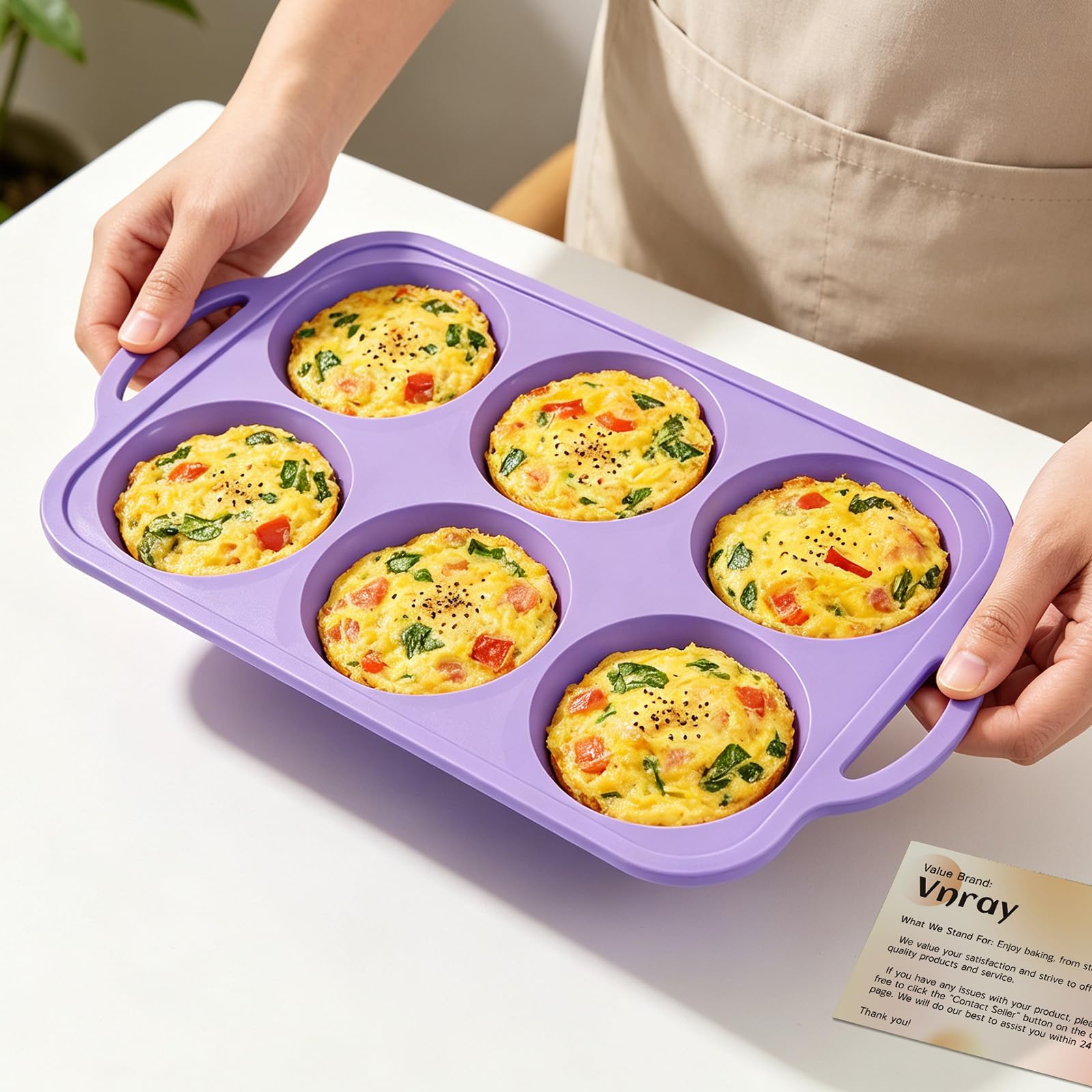 Jumbo Silicone Muffin Top Pan - Non Stick & Easy Clean -10