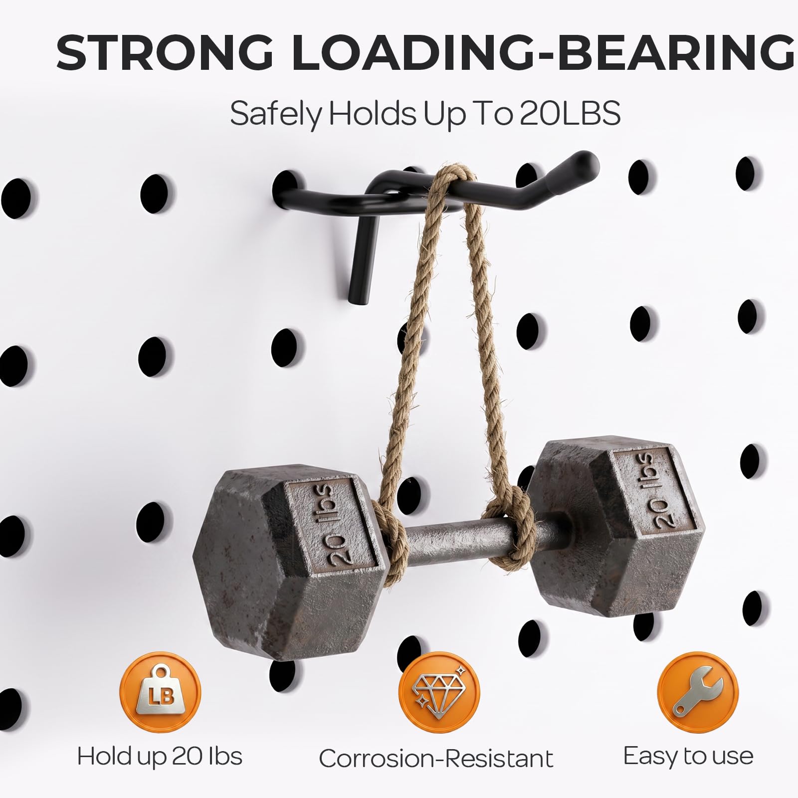 INCLY Pegboard Hooks - 50 Pack -6 INCLY Pegboard Hooks - 50 Pack -6