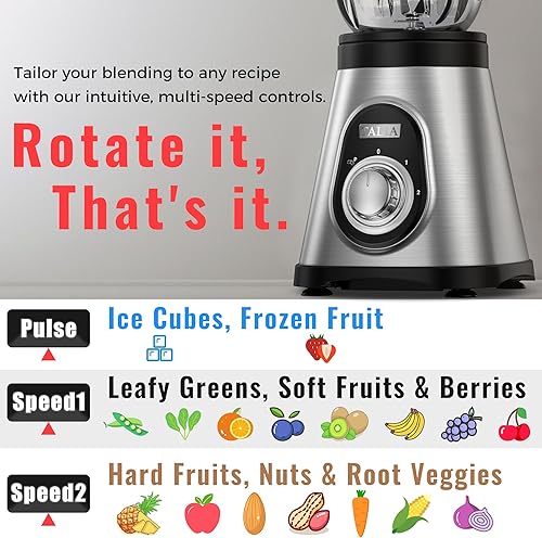 Miniatura 2 de TALIA Batidora de batidos para triturar hielo y batidos, licuadoras de encimera de 750 W con tarro de vidrio de 48 onzas y 6 cuchillas de acero