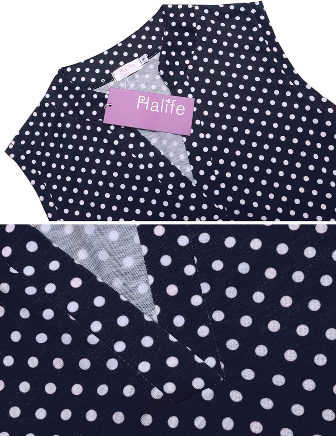 Halife Women's Sleeveless Floral Print V Neck Tunic Tank Tops Blouse Shirts - Image 3