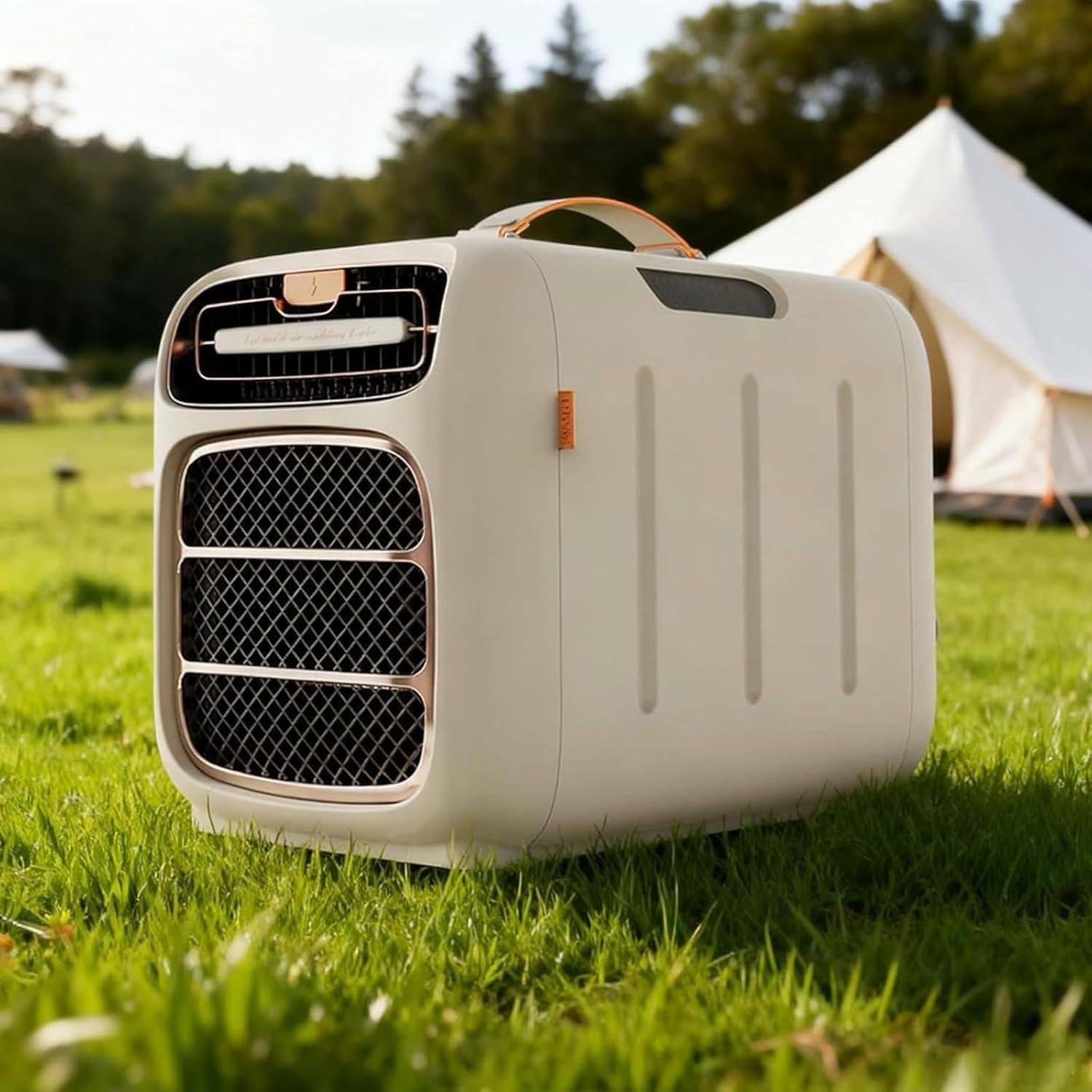 FJYAWEN Portable Air Conditioner with 12h Timer, For Outdoor Camping Travel, Tent Air Conditioners, Cooling Heating Dehumidifying, Rooms up to 8 to 10 M², Cold+Warm