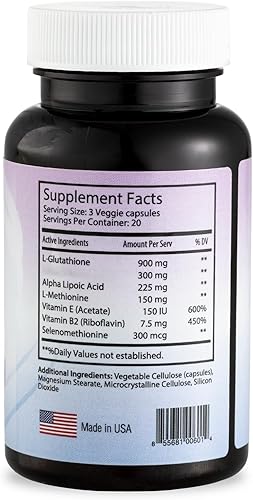 Miniatura 9 de Relumins Advance White Active Glutathione Complex  Dosis máxima de 900 mg de glutatión con 6 potenciadores, ALA y NAC  Suplemento iluminador de la