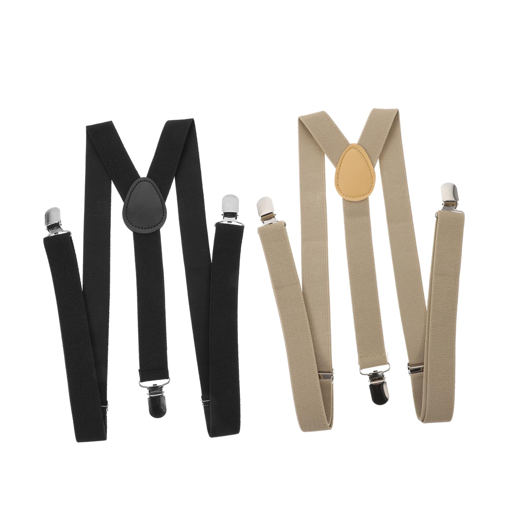 Beavorty 2pcs Unisex Adjustable Y Back Suspenders Durable Elastic Pant Suspenders for Men Women for Work School Special Occasions Events