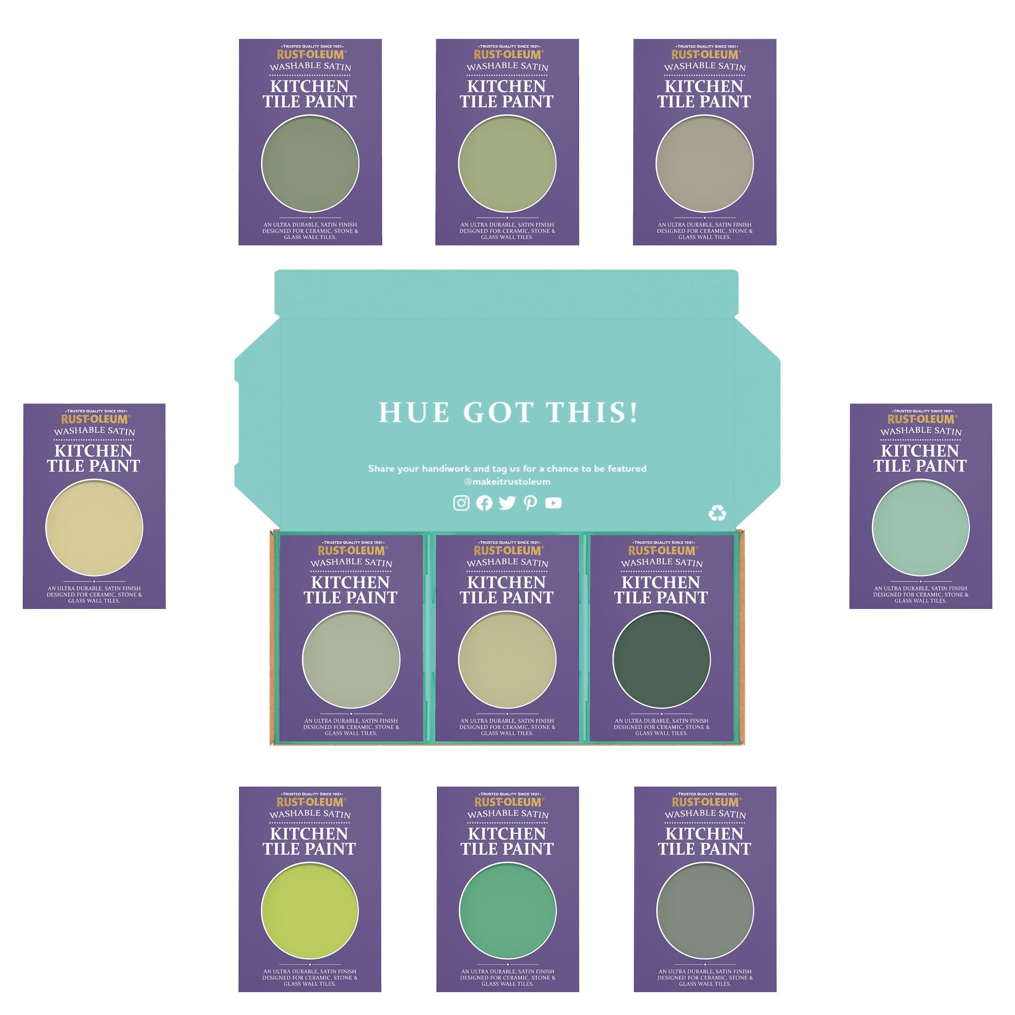 Rust-Oleum Kitchen Wall Tile Paint in Satin Finish – Rich Greens Tester Box