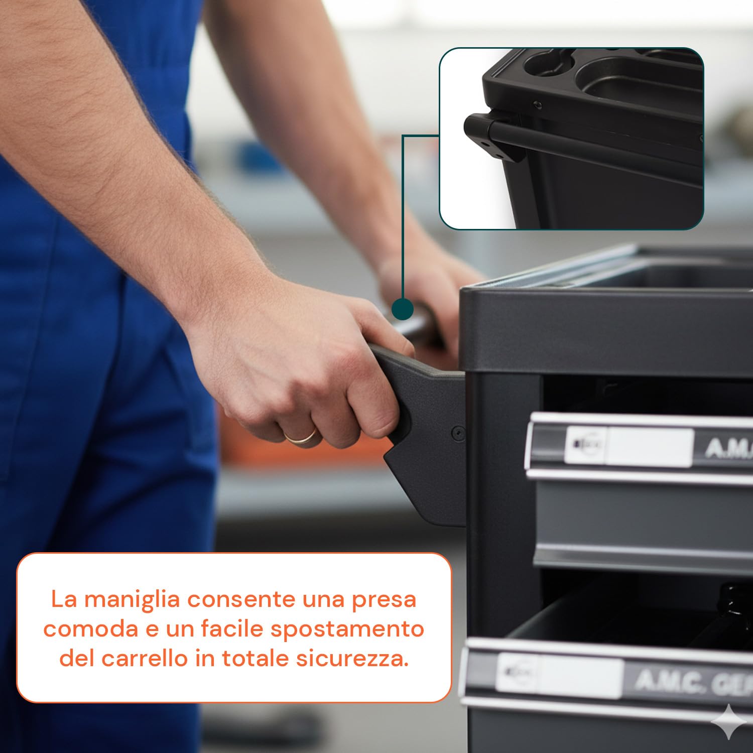 Avilia - Carrello Porta Attrezzi da Officina con 6 Cassetti e 1000 Utensili in Acciaio al Cromo Vanadio per Uso Professionale e Fai da Te
