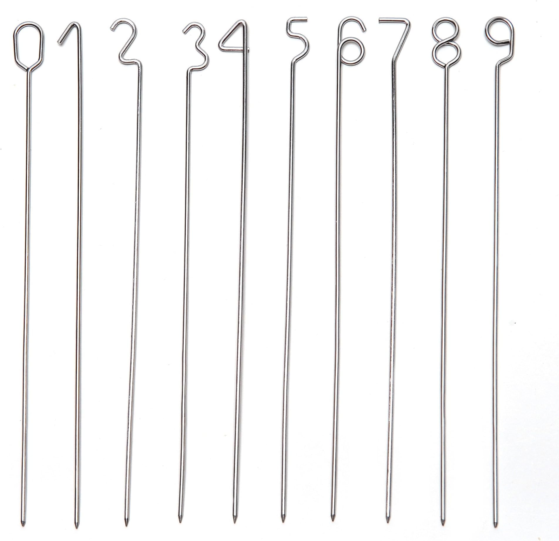 Stainless Steel Numbered Barbecue Skewers | Funny Numeric Skewers to Use with Grilled Meats, Vegetables or Smore, Chocolate Fondue Fountain | Metal Skewers | Oven & Dishwasher Safe | Set of 10 From Thanks2dad