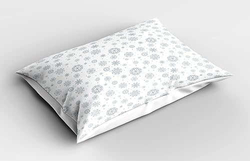 Miniatura 10 de Ambesonne Funda de almohada de Navidad, diseño tradicional de ramas de bayas de acebo, estampado de nieve y efecto bokeh, funda de almohada