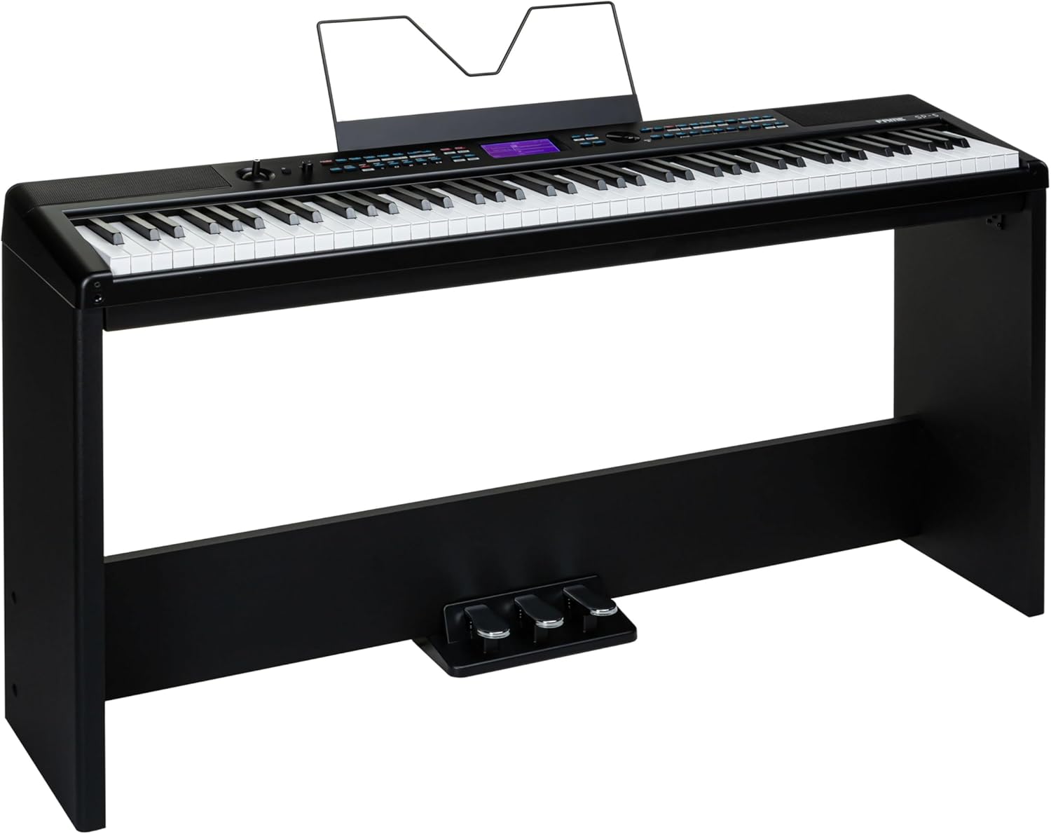 Fame SP-5 Stage Piano fully assembled on its stand with music rest