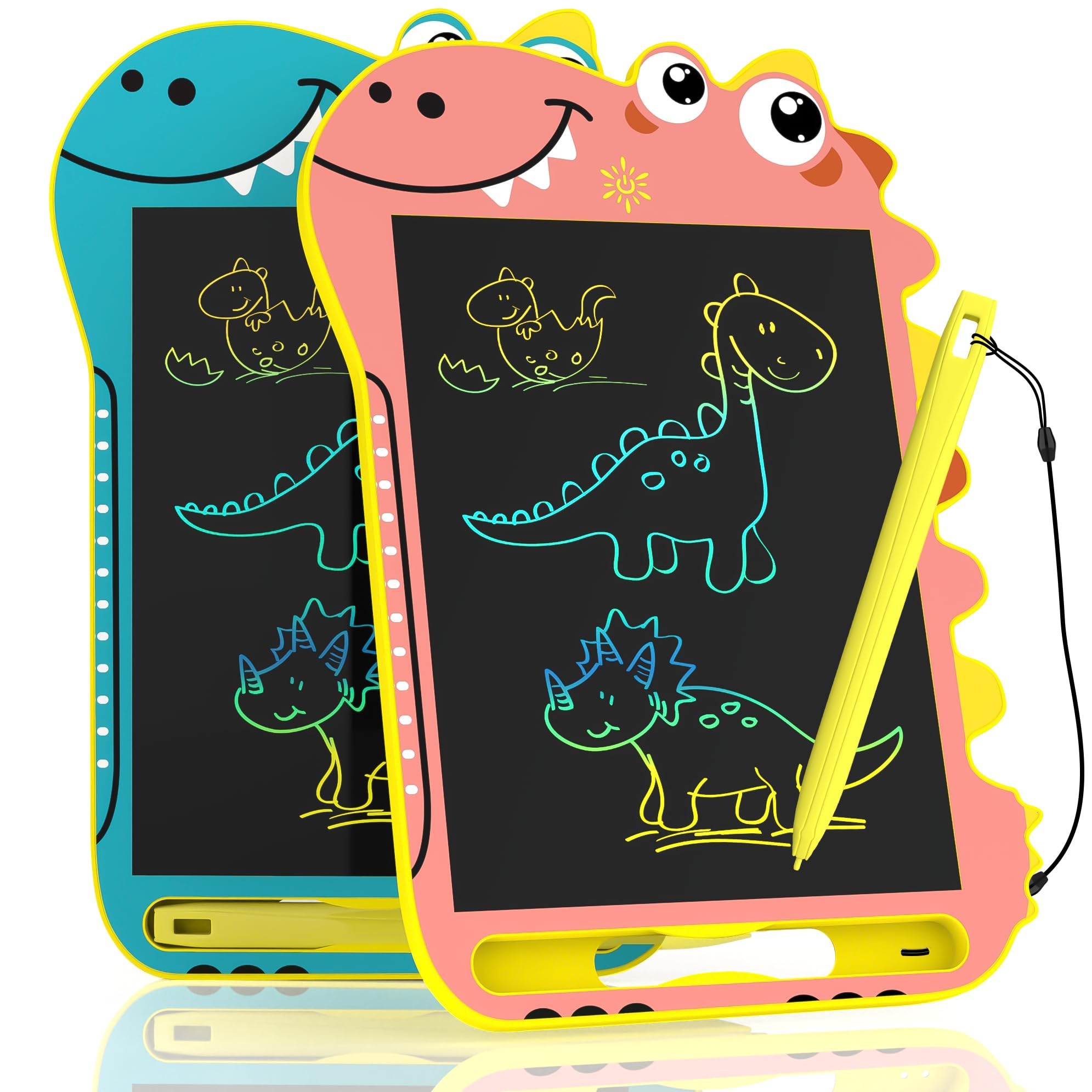 Fogray 2 Pack LCD Writing Tablet for Kids, Dinosaur Toys for 3 4 5 6 7 Year Old Boys Girls Birthday Gifts, 8.5'' LCD Drawing Tablet for Kid, Doodle Toys Drawing Pad for Toy Age 3-7