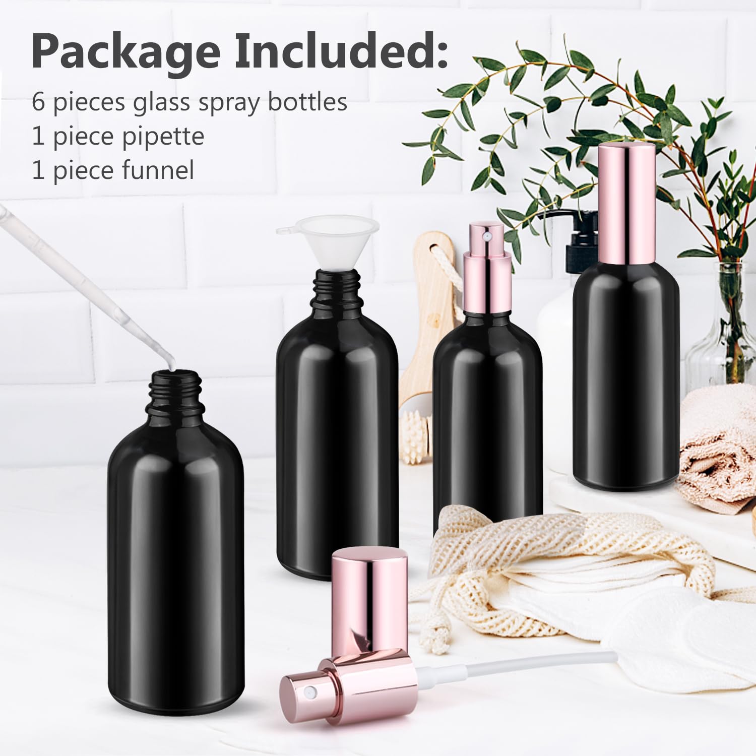 VILLCASE Lot De 4 Flacons De Parfum Vides Rechargeables En Verre 8 Ml