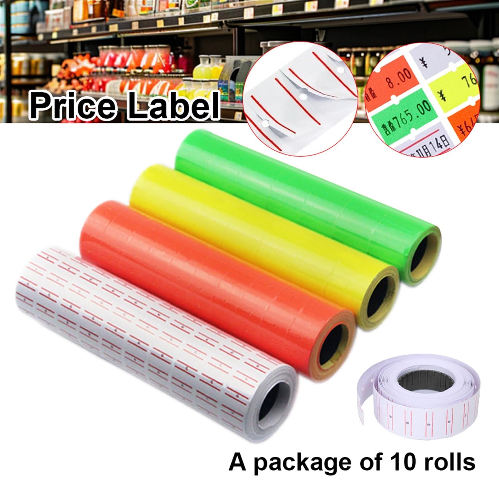 Lot de 40 rouleaux d'étiquettes de prix pour pistolet à une ligne