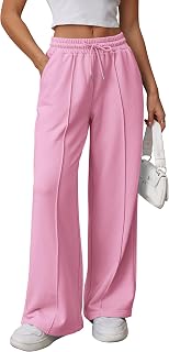 ATHMILE Womens Wide Leg Sweatpants High Waisted Baggy Teen Girl Pants | Fall Fashion Winter Clothes Lounge Travel Joggers With Pockets
