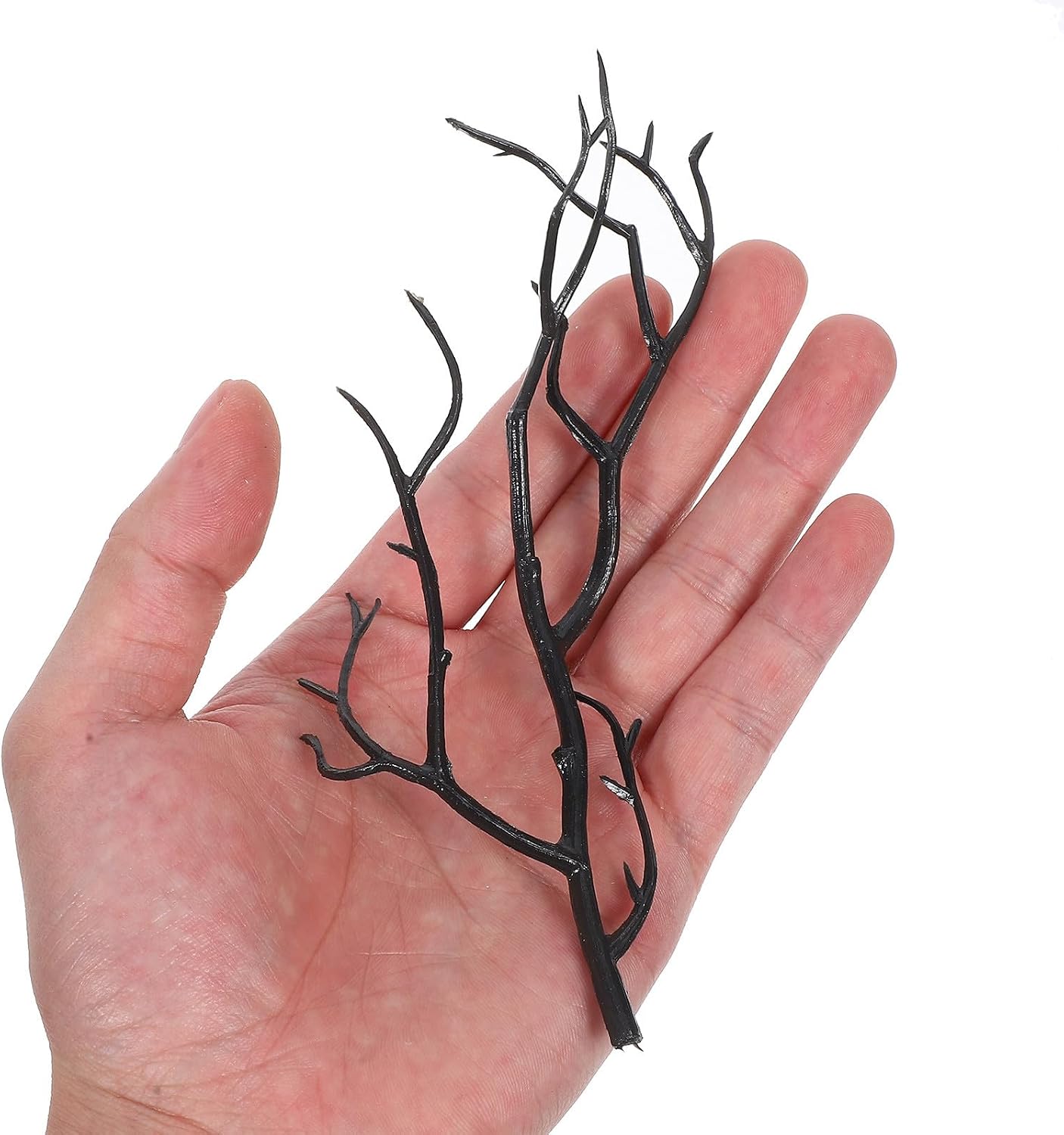 LIOOBO Faux Antler Branches: 24pcs 5. 3inch Black Decorative Twigs for Halloween Weddings Christmas Tree Filler, Artificial Dried Twig Picks for DIY Crafts Vase Fillers