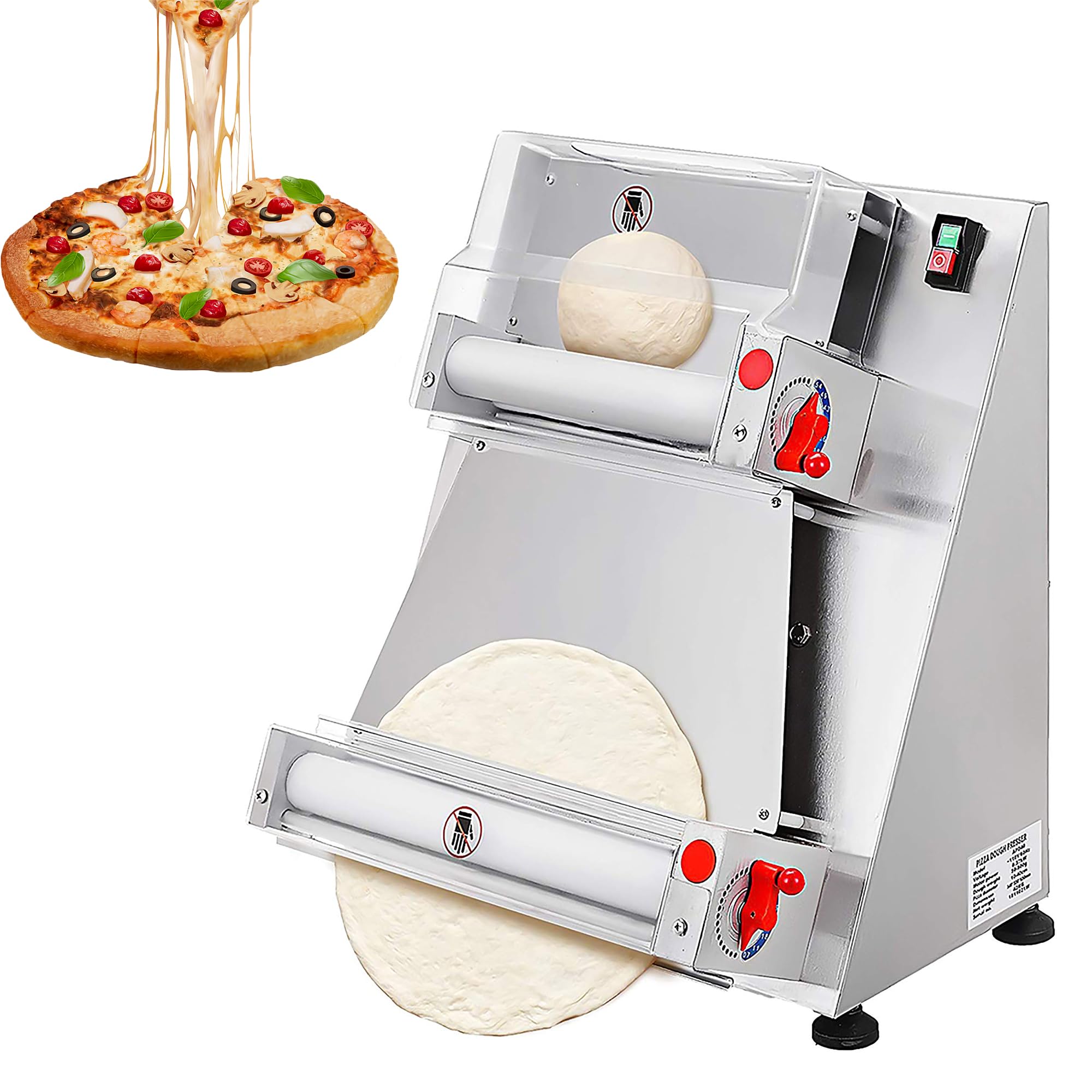 FHRKA Dough Roller Dough Sheeter Pasta Maker 20cm/7.87inch Household Pizza Pastry Press Machine Stainless Steel Handle Extension Stable (15.7in)