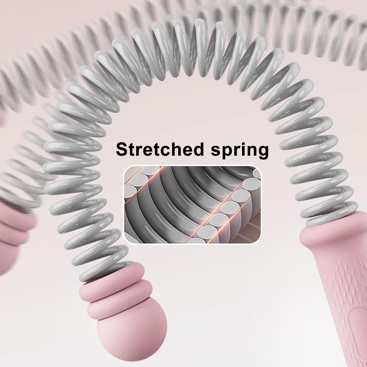 Ropeless Battle Rope with Adjustable Resistance, Cordless Fitness Rope with Spring-Embedded Handles & Anti-Slip Rubber Grip, Portable Home Gym Equipment for Arm, Chest, Back Strength Training Purple