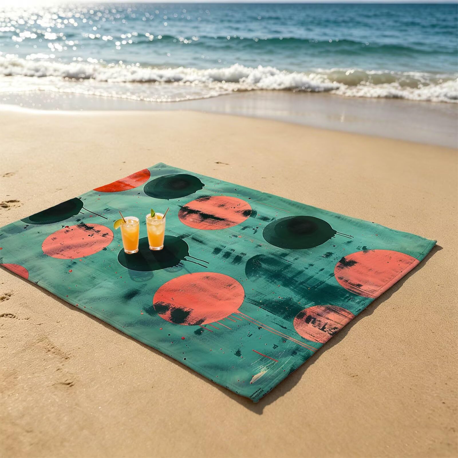 Toalla Playa Grande 160 x 220 Vacaciones Accesorios Viaje, Toalla Playa Redondo Suave Cómodo Secado Rápido, Simple Toallas Baño Grandes 220x160cm para Yoga Fitness Natación Sauna Baño Regalo XTLS-7122