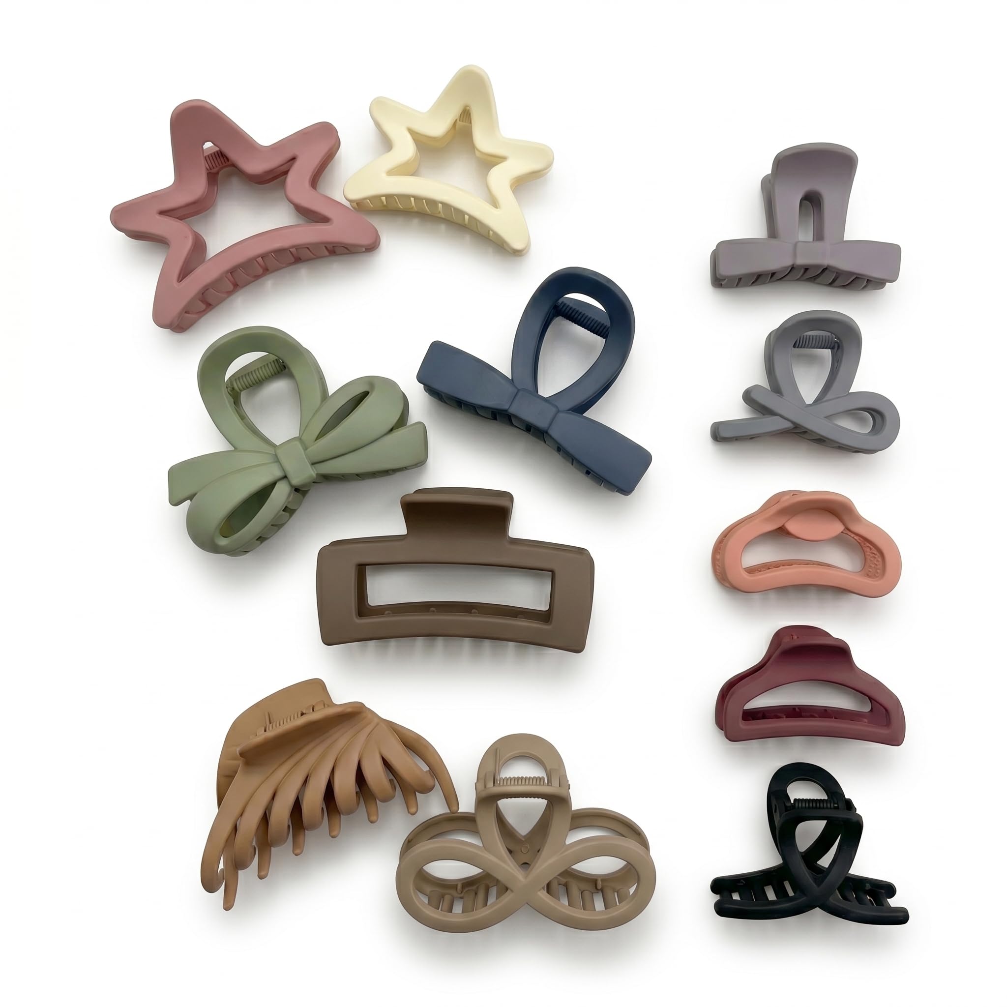 Hair Claw Clips for Women, Korean Style Matte Non Slip Strong Hold Clutcher, Pack of 8 (4 Large 4 Small), Hair Accessories for Thick Thin Curly Hair, Neutral Color Jaw Clips-image-41