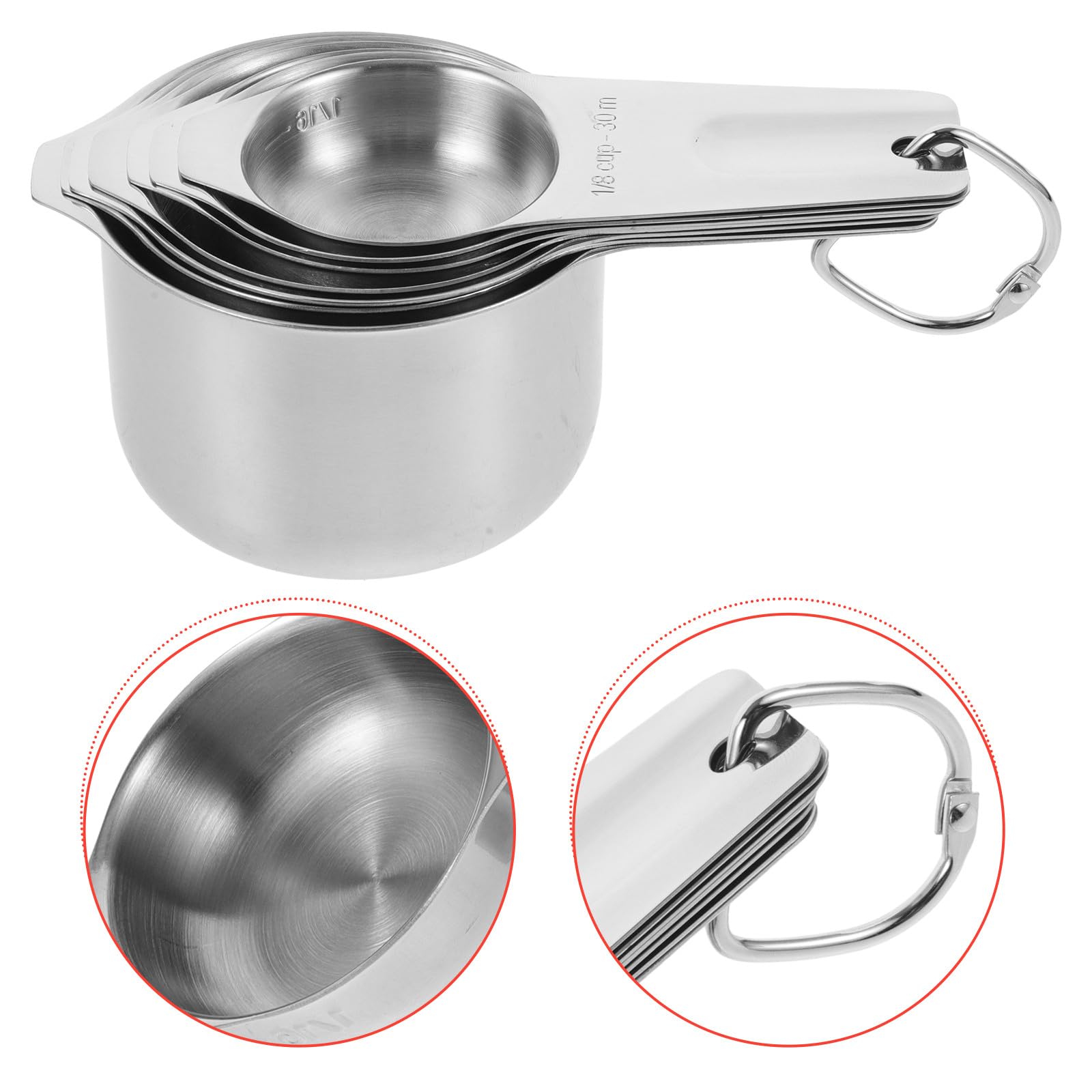 VICASKY Tasse à Mesurer Acier Inoxydable Graduée Outil Pratique pour Cuisine Pâtisserie Réutilisable et Empilable