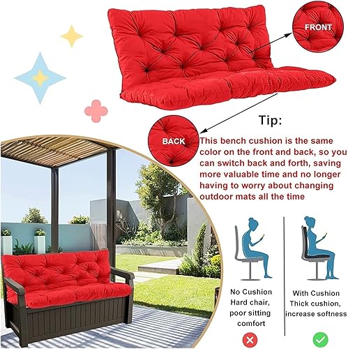 Miniatura 3 de YXMKJOS Cojines de repuesto para columpio de porche al aire libre, impermeables, de repuesto de 2 a 3 plazas, cojines de repuesto lavables para