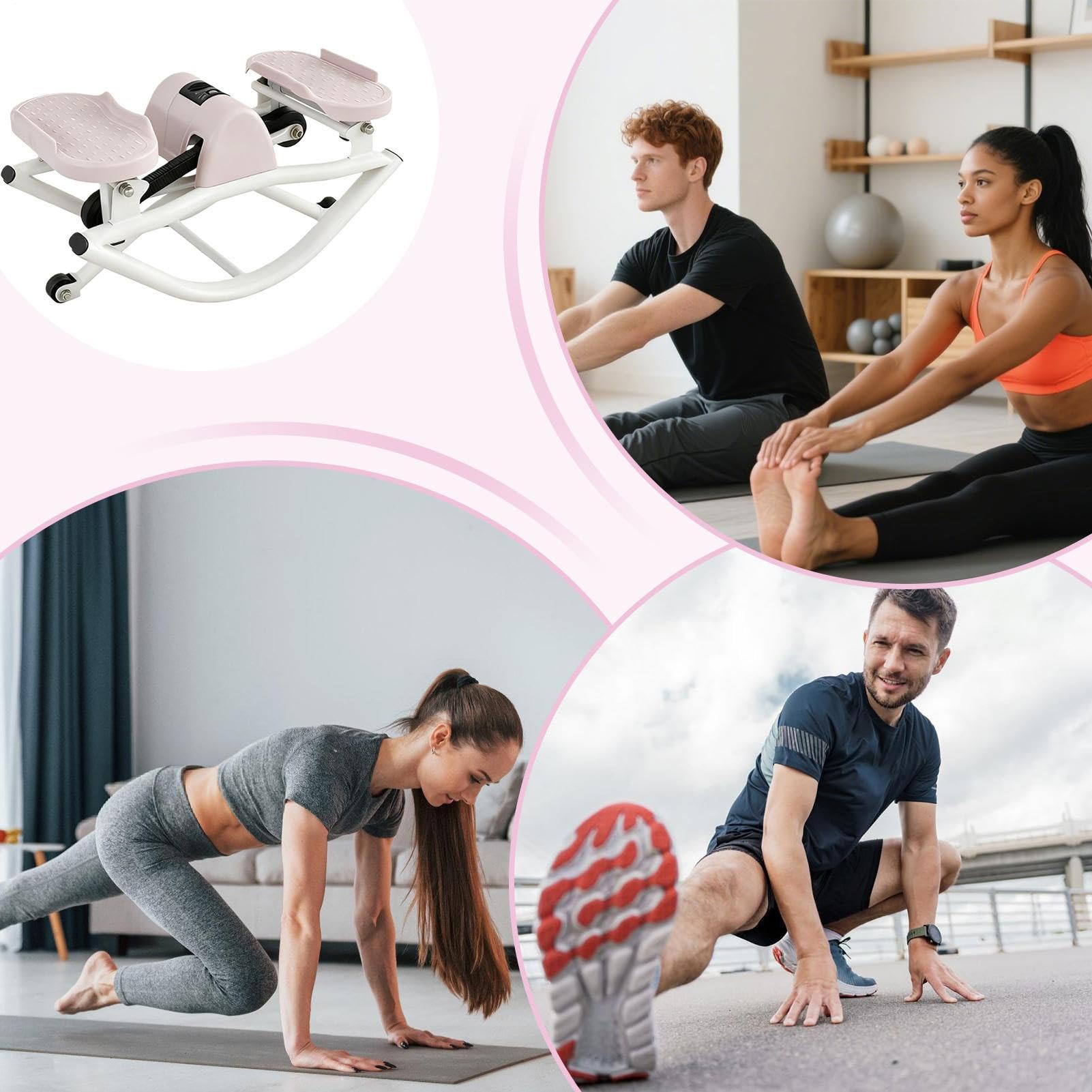 Rock Stepper Boczny lewy-prawy - Przenośny sprzęt do ćwiczeń i trener fitnessu - Maszyna do ćwiczeń bocznych krokowy do domu | dla mężczyzn i kobiet w domu nogi kolana fessi