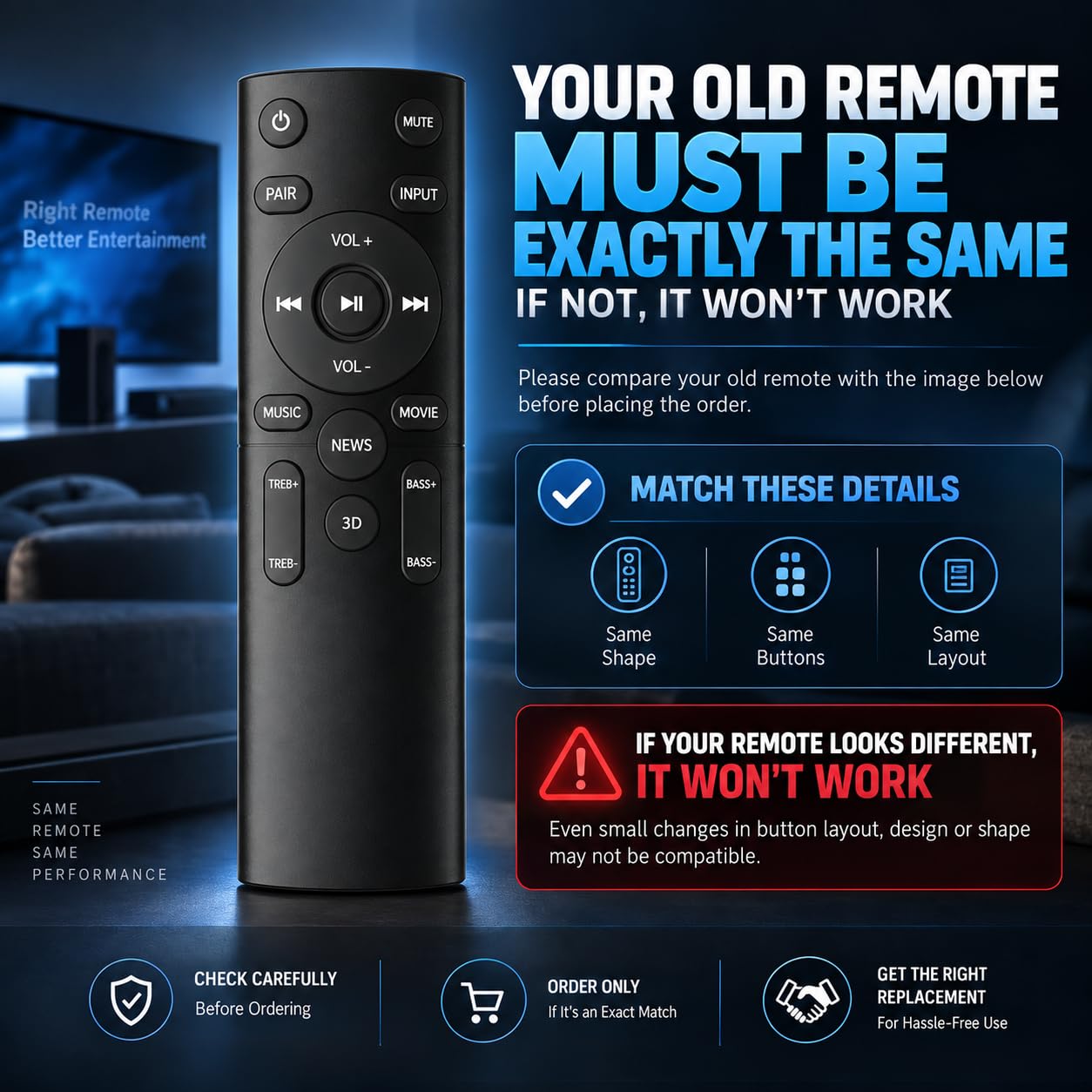 K2ORA™ Remotes Compatible for Boat Home Theatre & Soundbar - Works for Boat Avante Bar | Your Old Remote Must Be The Same — Amazon image 2