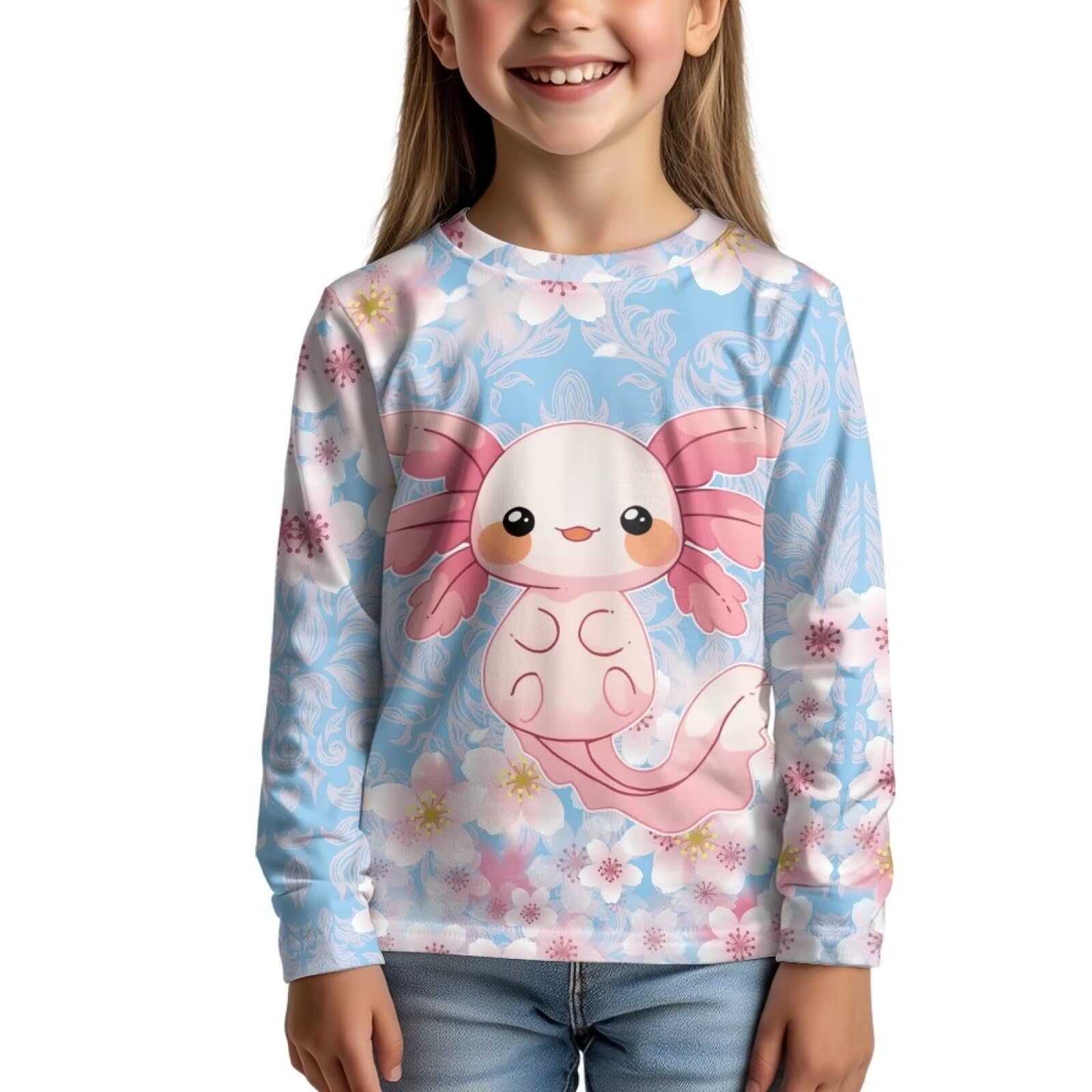 Uourmeti Girls Graphic Tees Long Sleeve T Shirts for Teens Casual Tshirts Junior Sportswear Fall Tops