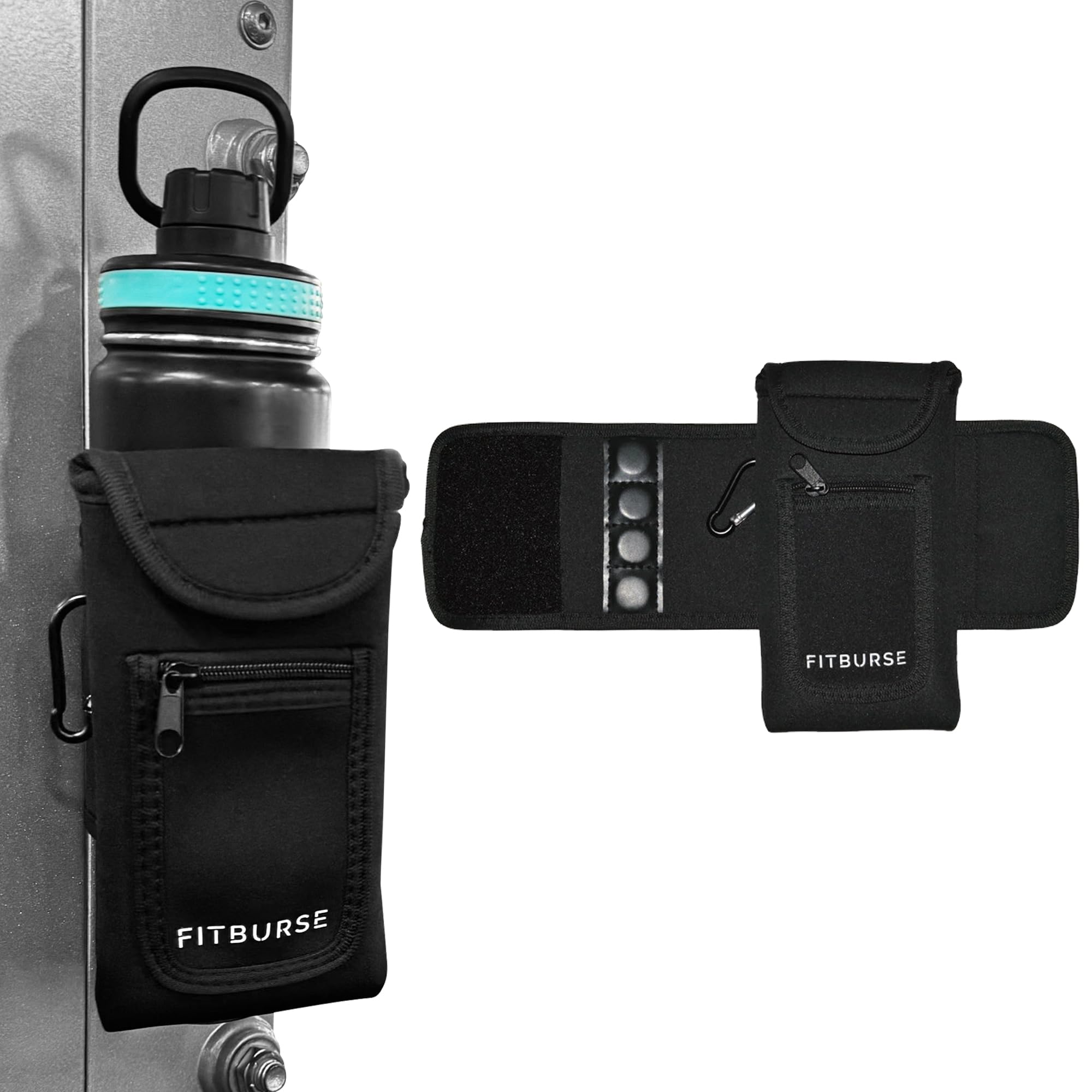 Fitburse Magnetic Water Bottle Holder for Cell Phones, Keys, Wallets and More! Gym, Fitness Indoor/Outdoor Activities