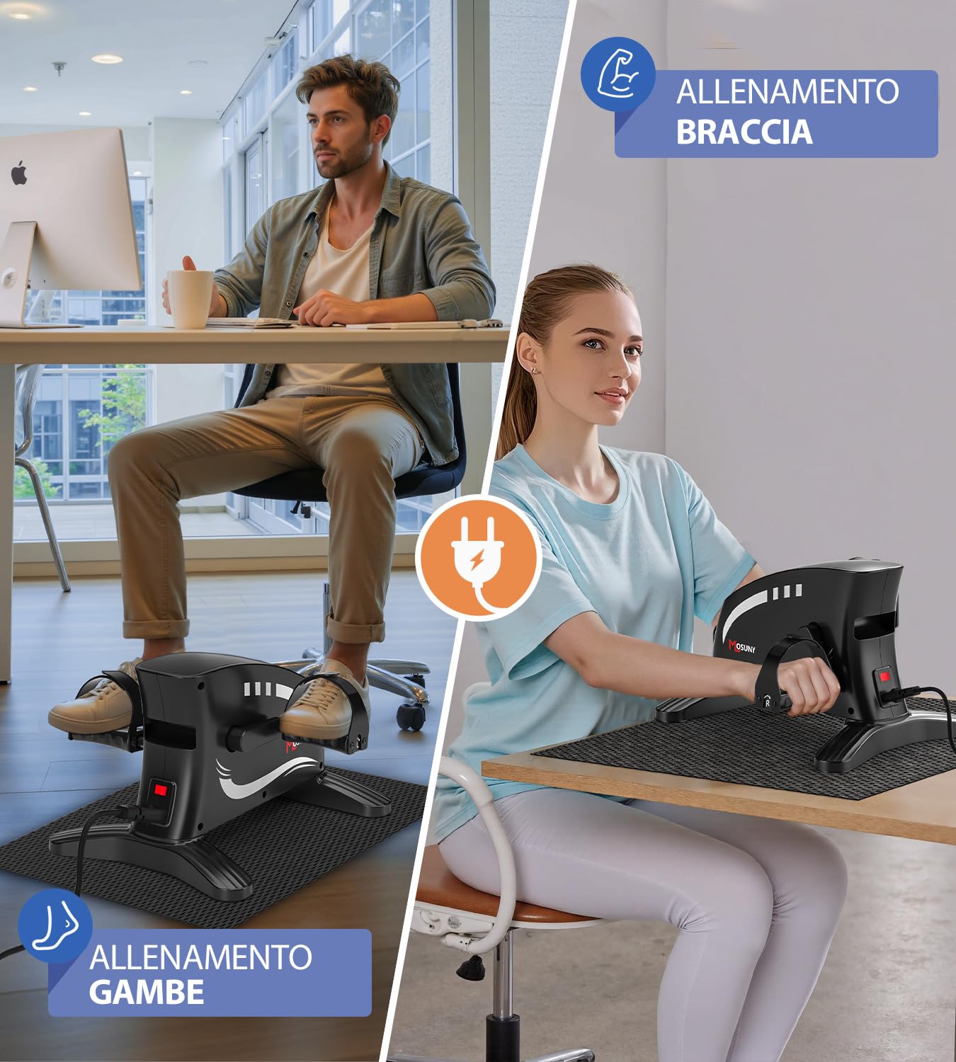 MOSUNY Pedaliera Riabilitazione, Cyclette da Seduta 2025 Elettrica Pedaliera per Anziani, 15 Livelli di velocità & Ampio Display LCD, Mini Cyclette da Seduti con Telecomando e Tappetino Antiscivolo