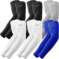 Vista 13 de YQXCC 6 pares de mangas de brazo para hombres y mujeres UPF 50 Protección solar UV refrescante Mangas de compresión deportivas