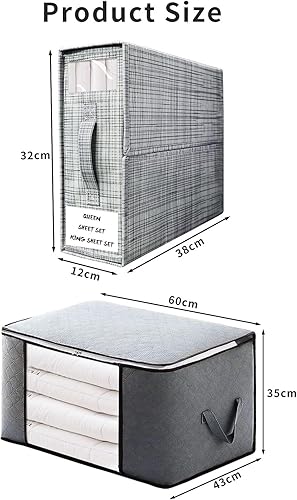 Miniatura 3 de 6Pcs Bed Sheet Organizers and Storage Set, 4-pack Cube Storage, Foldable Sheet Set Organizer with 2-pack Clothes Storage, Linen Closet Organizer for