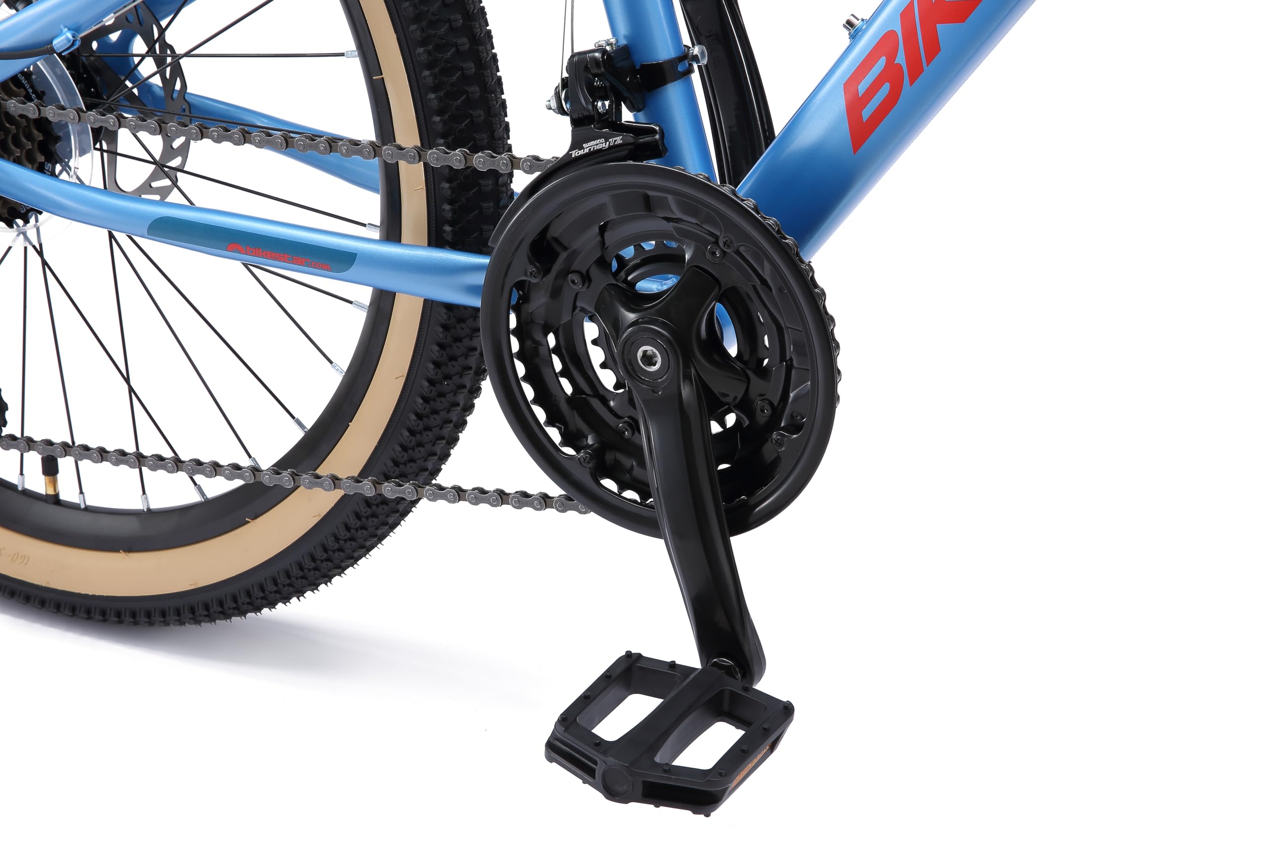 BIKESTAR MTB Mountain Bike 24" Alluminio per Bambini 8-12 Anni | Bicicletta Telaio 13 Pollici 21 velocità Shimano, Hardtail, Freni a Disco, sospensioni