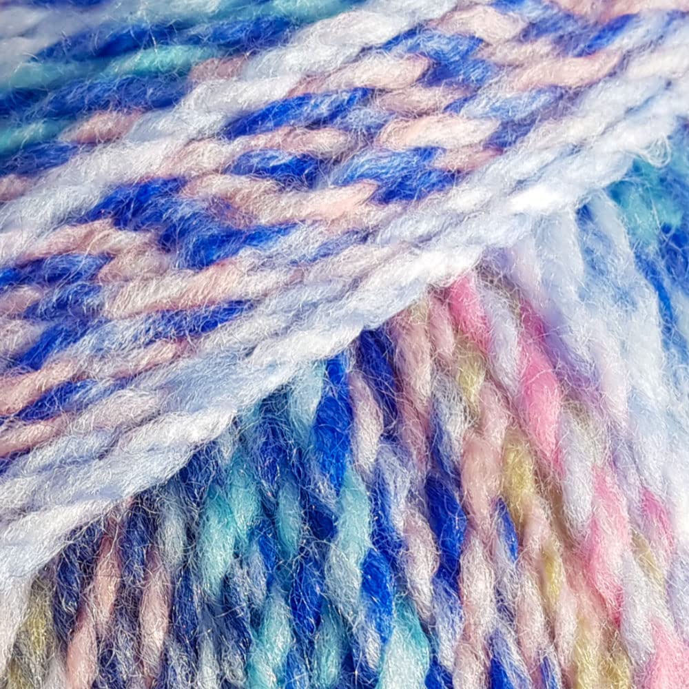 James C Brett Marble Chunky Yarn – 200g Ball of Supersoft Acrylic Knitting & Crochet Wool – Create Fast, Cosy Garments with a Beautiful Marbled Effect (Tropical Seas)
