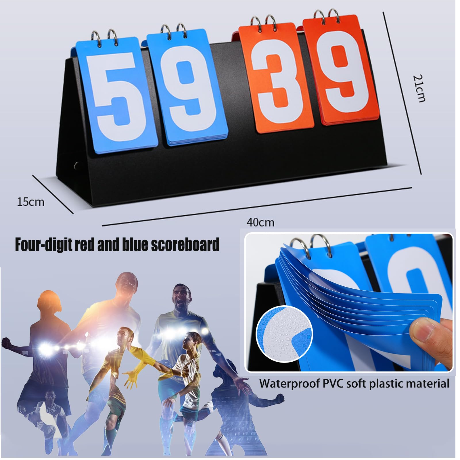 Kuuleyn Tableau De Bord à Rabat De Table, Outil De Notation De Jeu De Compteur De Score De Tableau De Bord De Sport Portable Pour Le Tennis De Table, Le Basket-Ball, Le