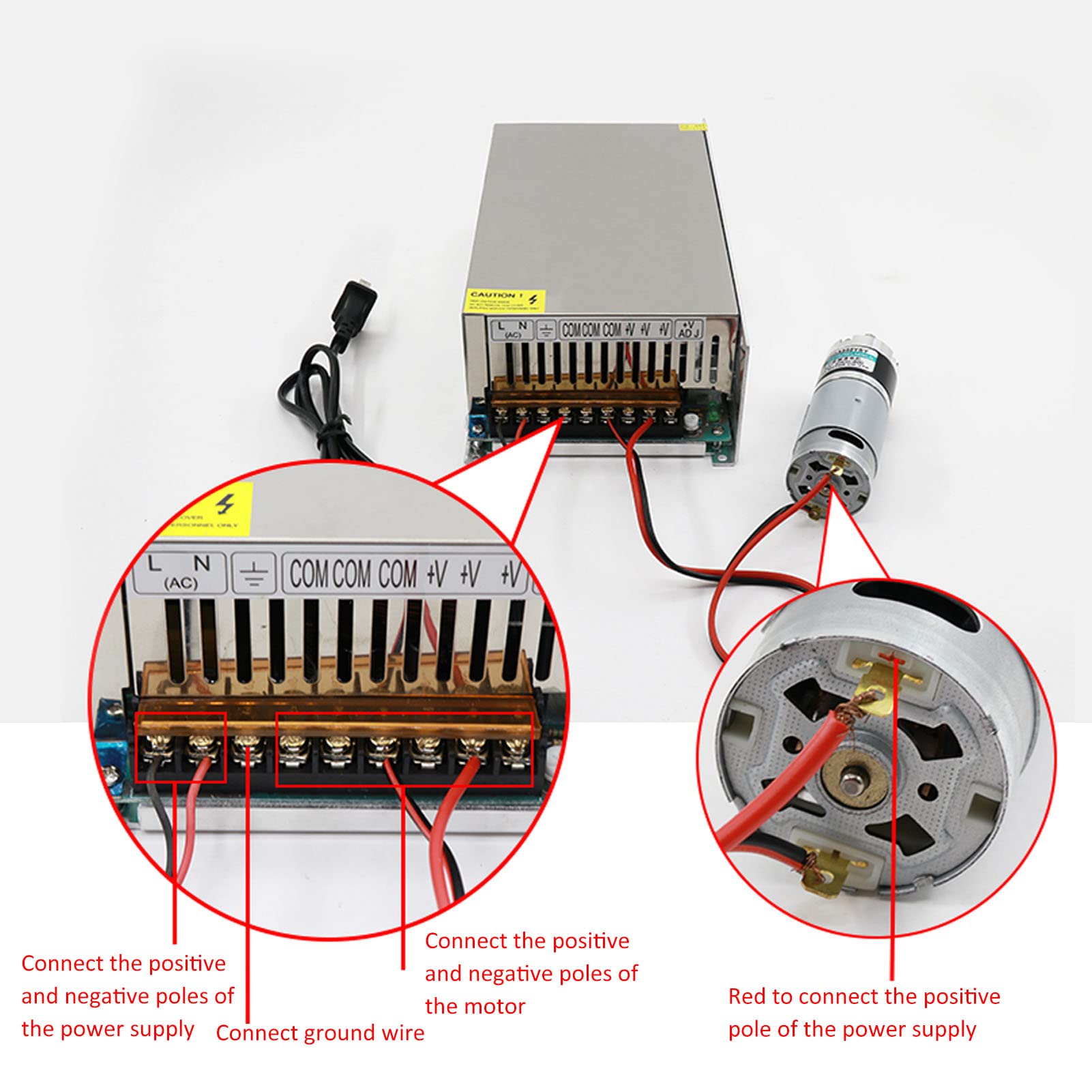 Gleichstrommotor Mit Hohem Drehmoment Und Niedriger Drehzahl, 24-V-Gleichstrom-Getriebemotor, Kleiner Elektromotor, Geräuscharmer Kupfermotor, 34 Kg, Cm, 15 W, 0,2 A(50r/min)