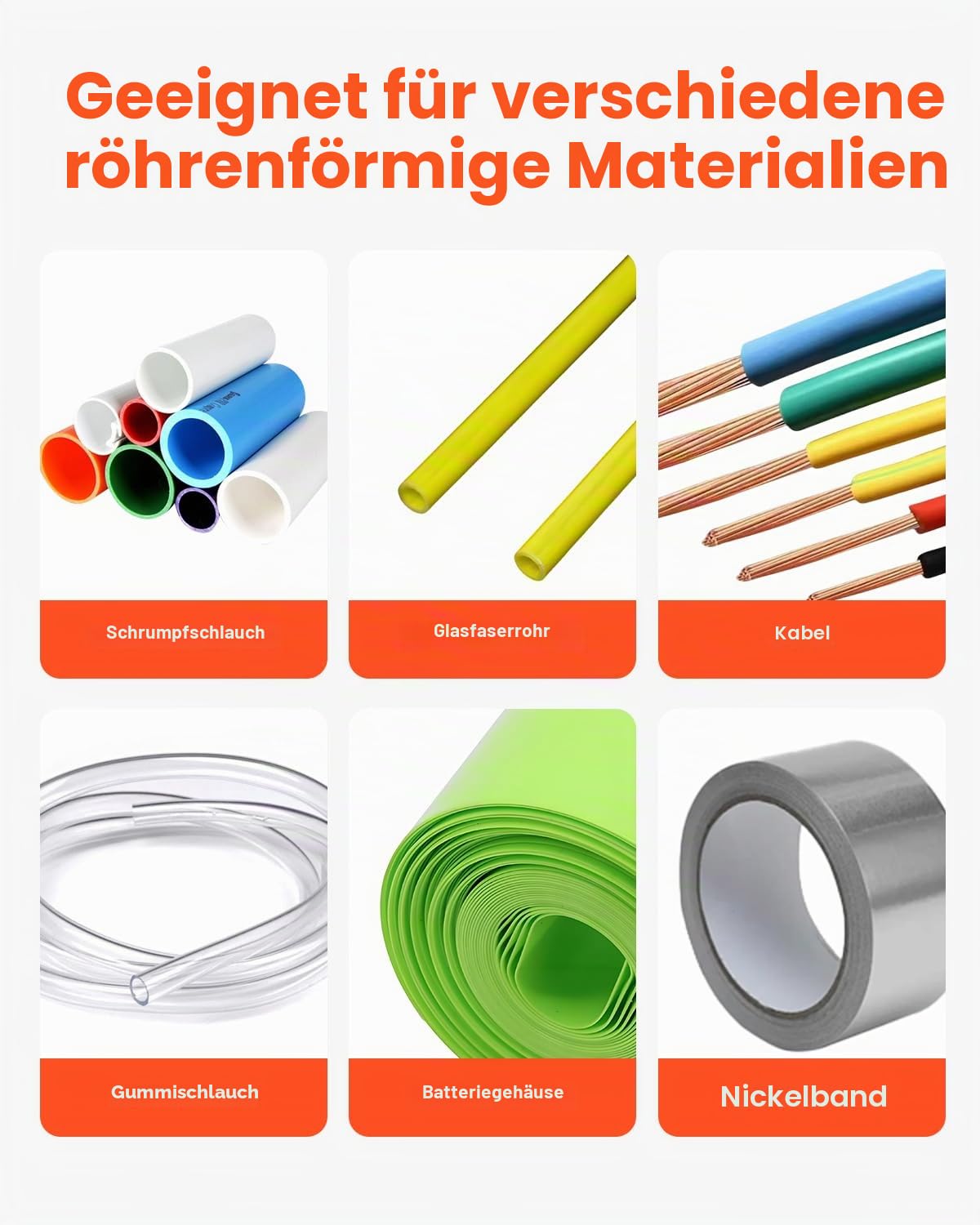 VEVOR Automatischer Schrumpfschlauchschneider, Kabelrohrschneidemaschine mit 1–85 mm Schnittbreite, 0,1–99999,9 mm Länge, Rohrschneider für Schrumpfschläuche, Fiberglasrohre, Kabel, Wachsschläuche