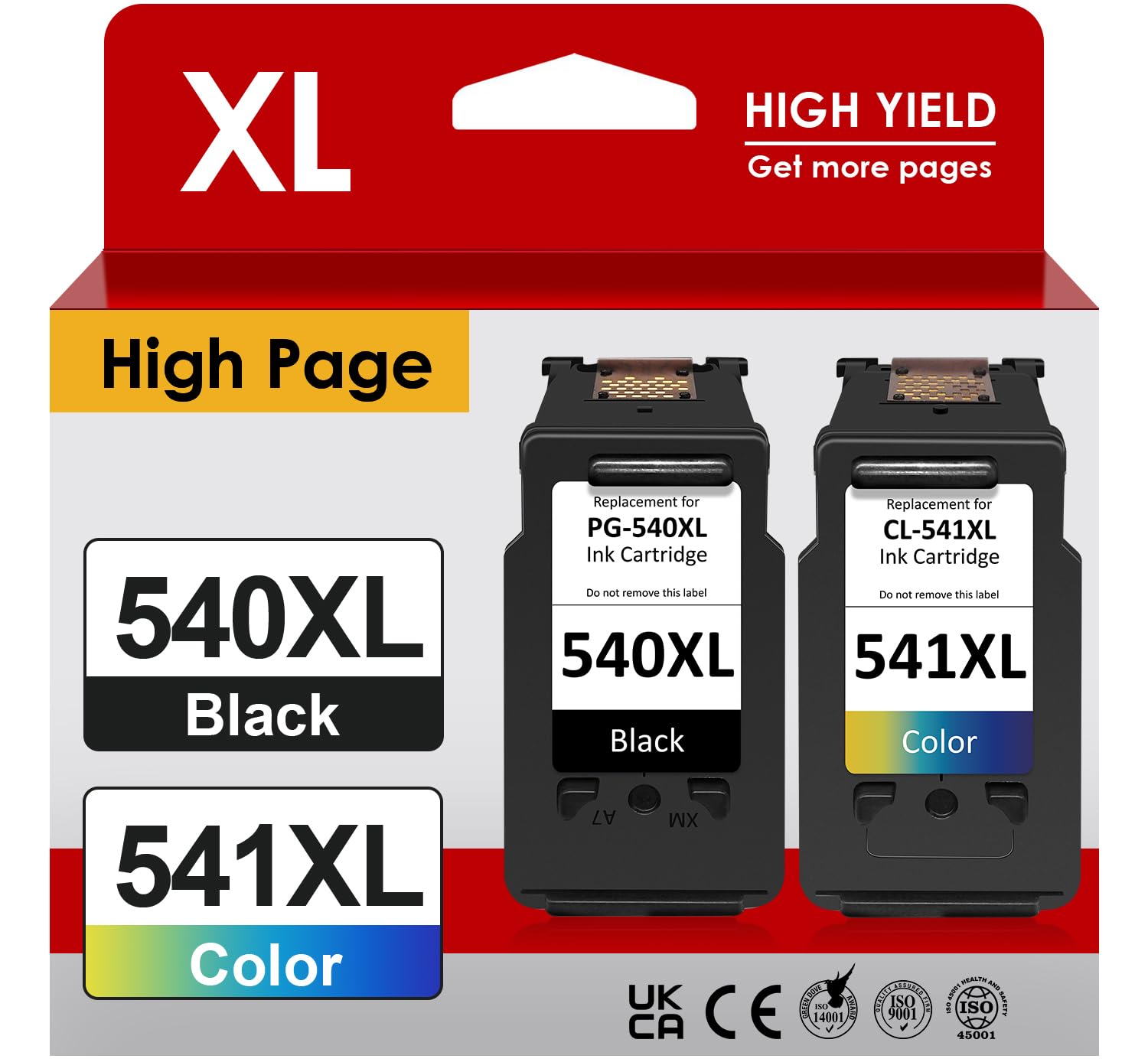 Firstoner 540XL 541XL Multipack, Druckerpatronen PG 540XL und CL 541XL Ersatz für Canon Druckerpatronen 540 541 für Pixma MG3650 MG3500 MG3650s MX395 TS5150 TS5151 (Schwarze, Farbe)