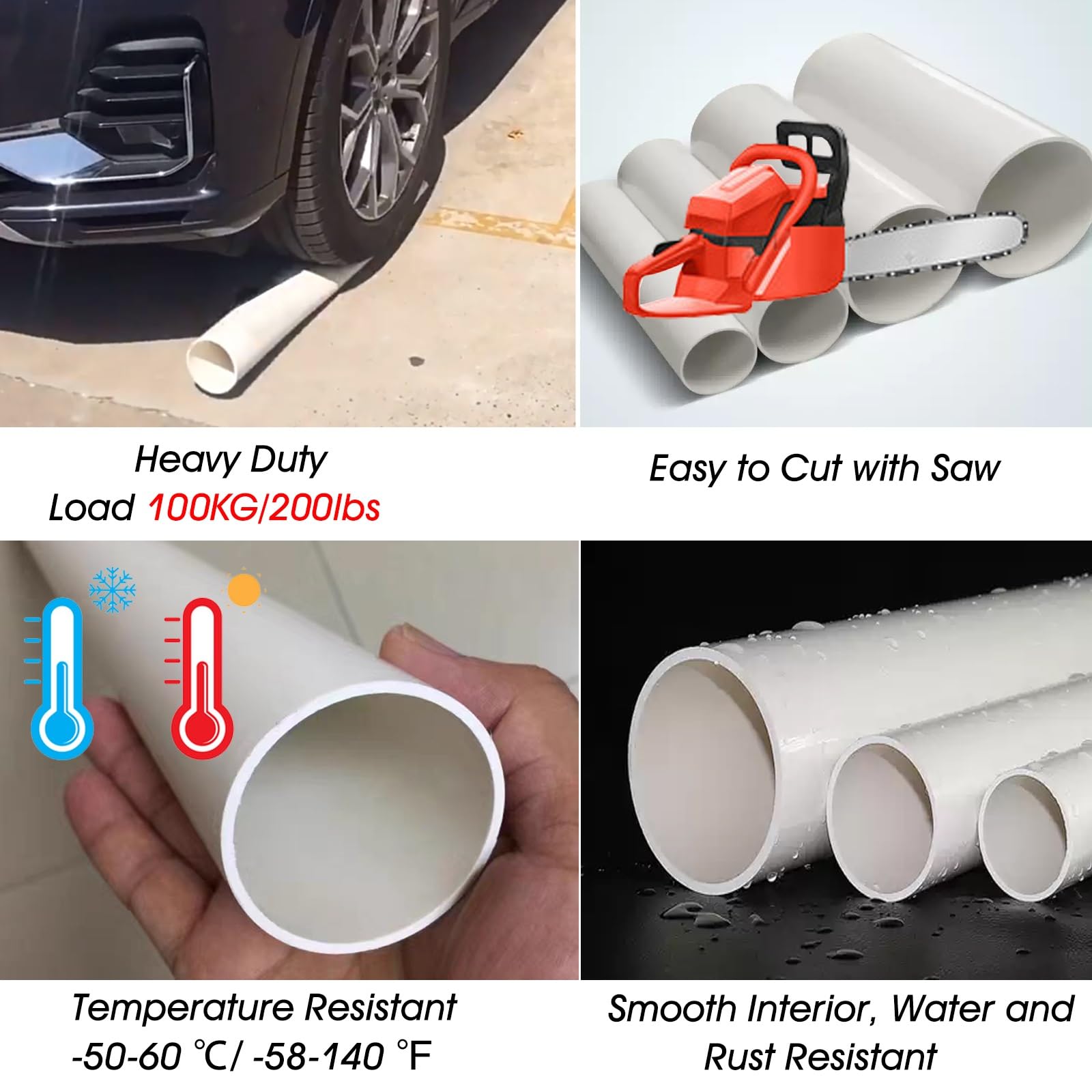 Bajante canalon bajantes Tubo De Drenaje De Bajante De PVC, Tubo De Drenaje De Canal Subterráneo Para Baño, Patio, Entrada De Vehículos, Jardín, Canaleta De Lluvia Residencial Comercial(Dia 315 MM/12