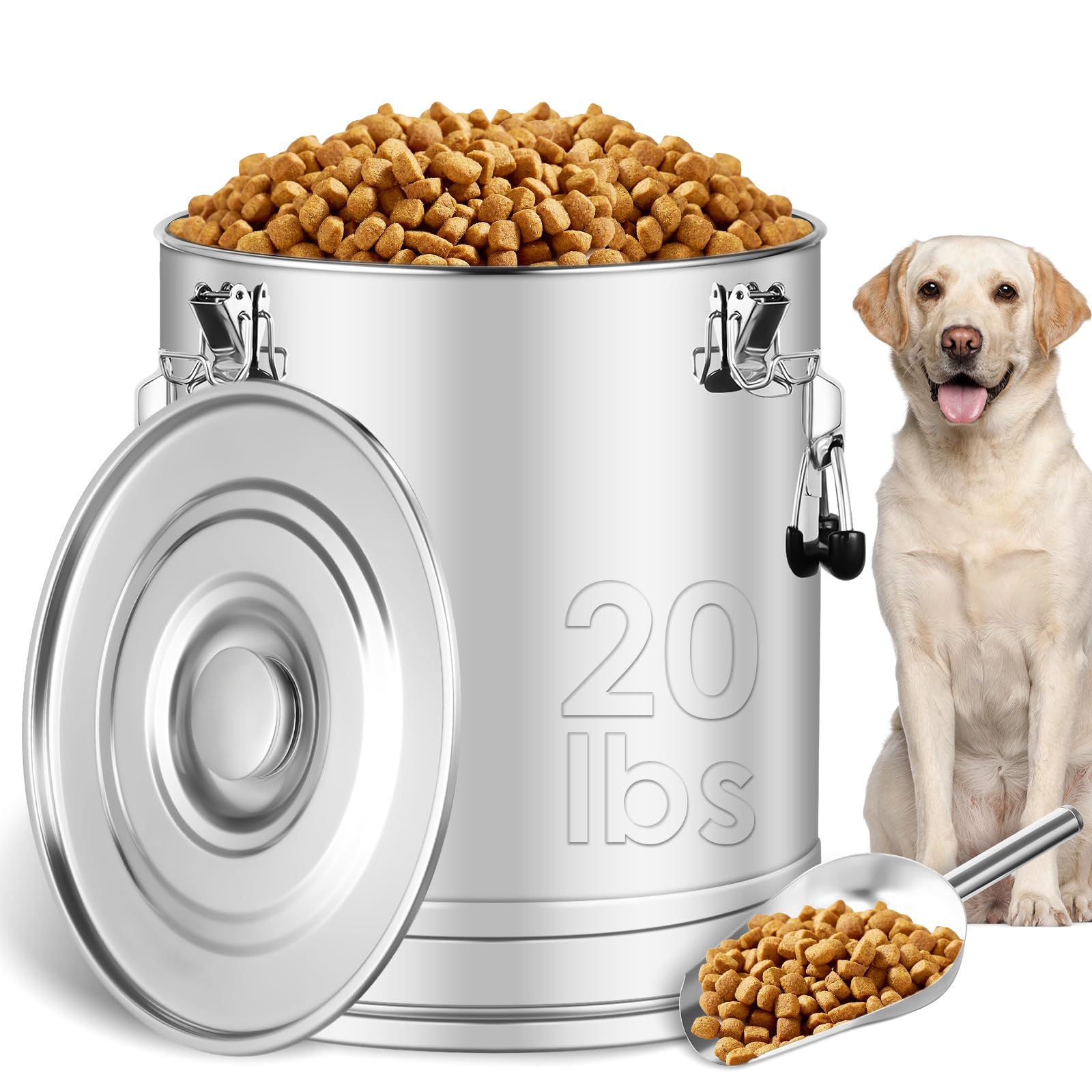Amazon.com: Stainless Steel Dog Food Storage Container,20LB/25LB