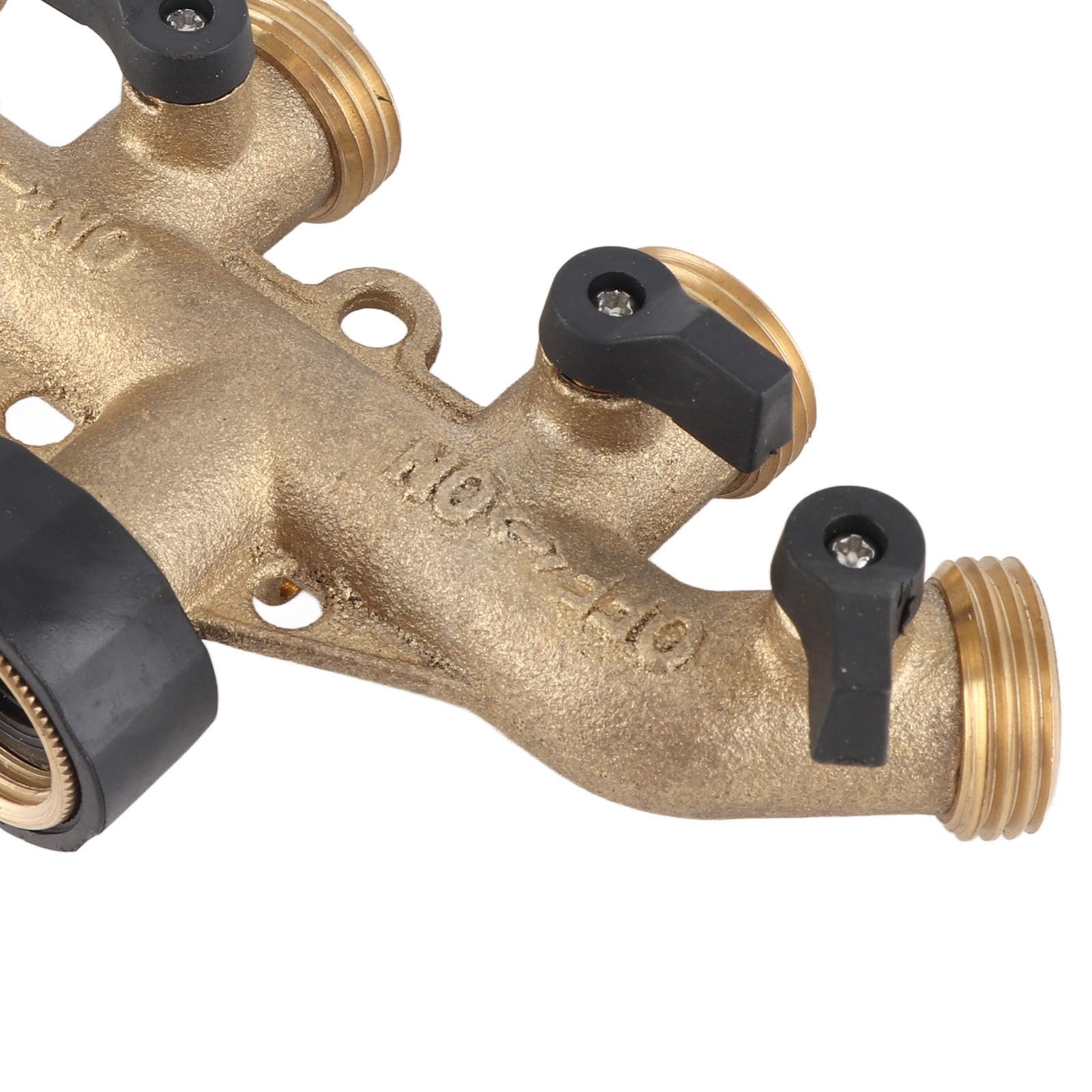 Conector de grifo divisor de manguera de 4 vías, rosca de distribuidor de agua de jardín de latón de 4 salidas