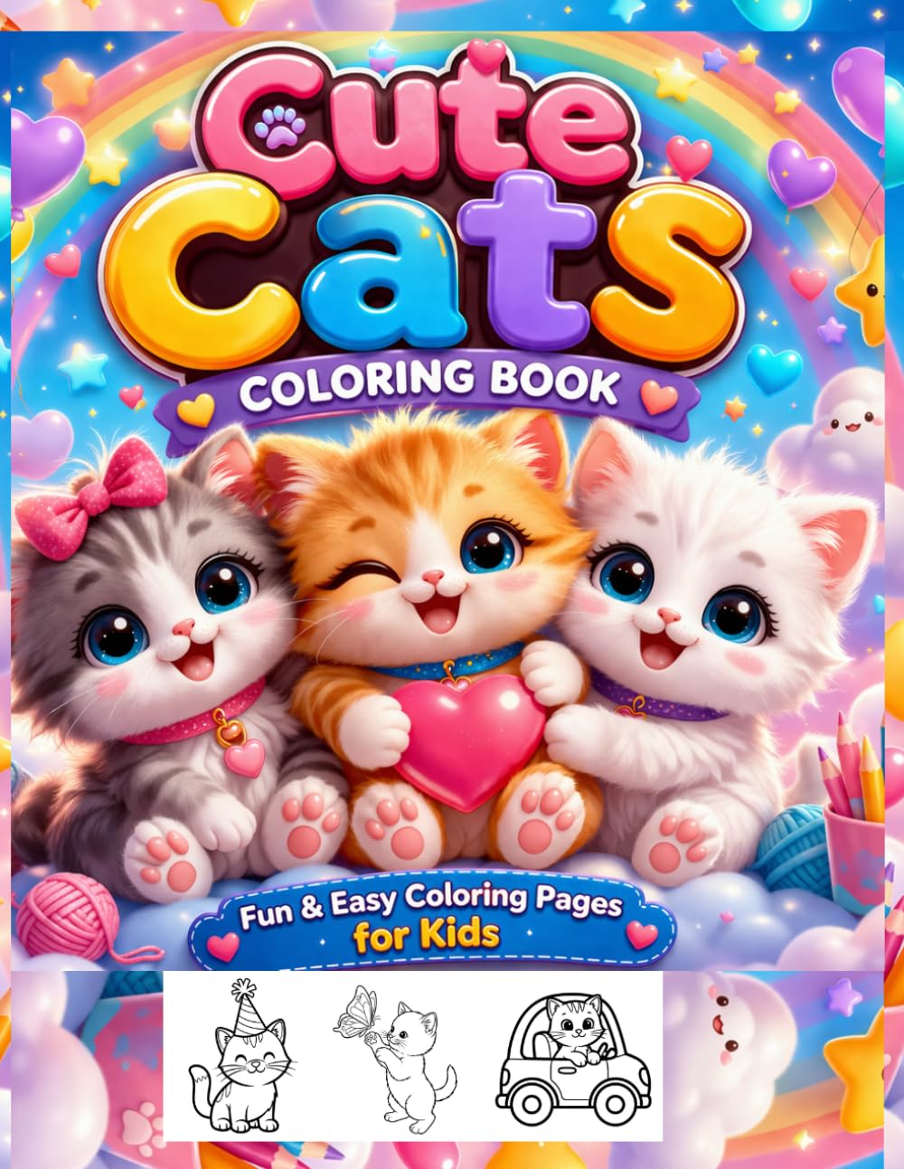 Simple Cat Coloring Book for Kids Ages 2-4: Cute Kitten Coloring Book for Toddlers | Big and Simple Cat Coloring Pages for Beginners | Fun and ... Boys and Girls (Adorable Cats Coloring Books)