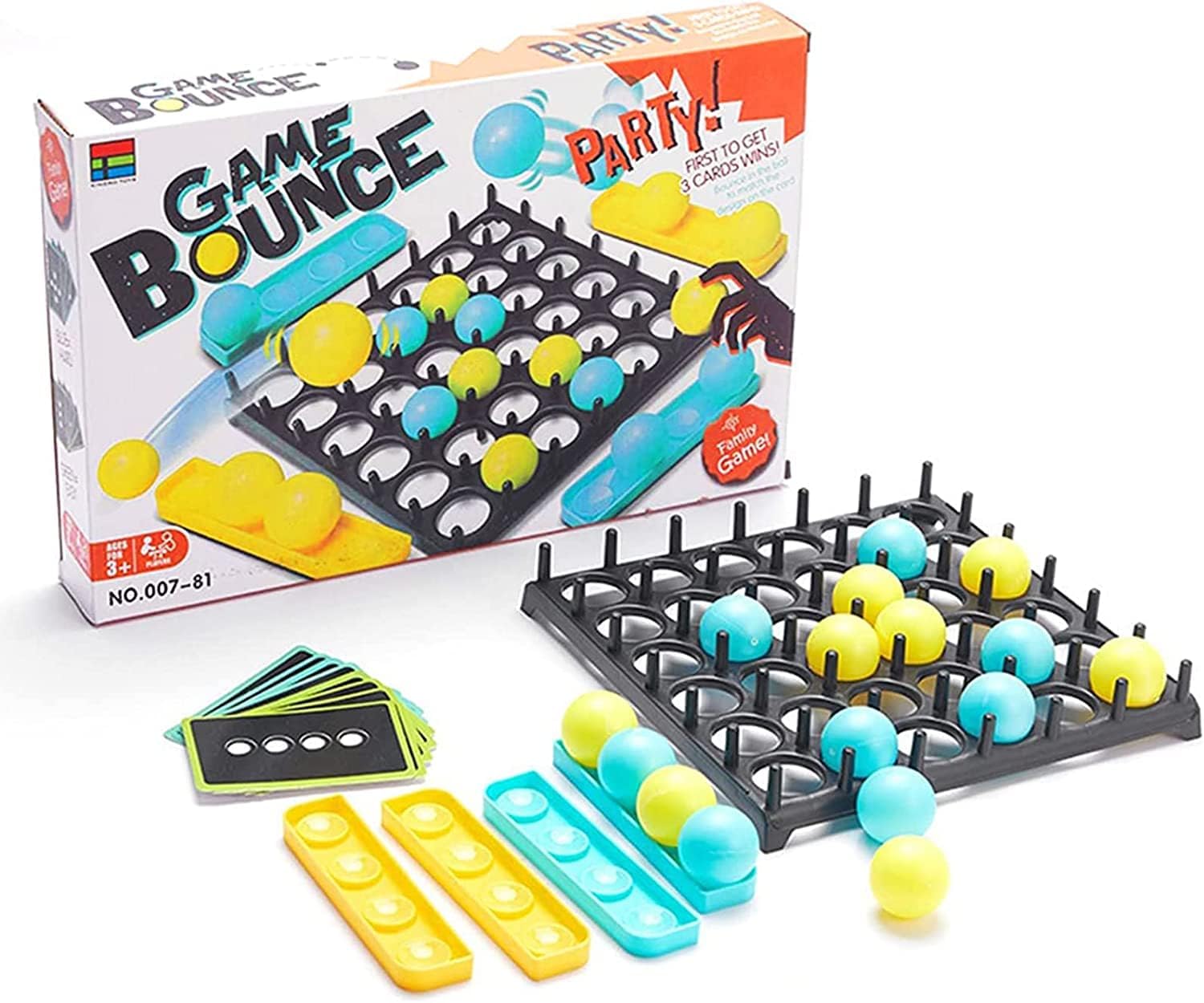 TOYBY Bounce Ball Game Family Party Games, Board Games for 3-10 Year Olds, Jumping Connect Ball Board Games Table Game Toys, Bounce Ball Game Fun Gifts for 3+ Year Old Boys Girls