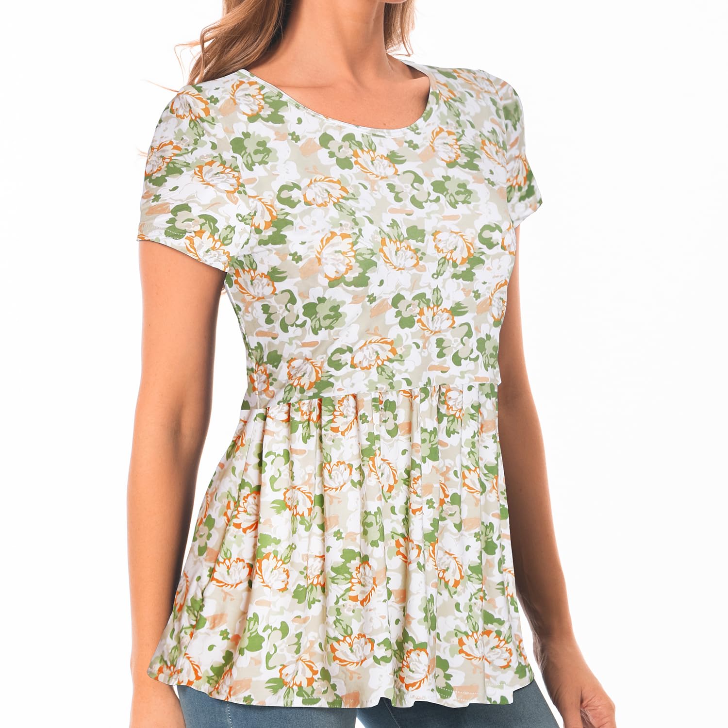 Bearsland Women's Nursing Tops Short Sleeve Scoop Neck Breastfeeding Shirt Maternity Clothes — view 4