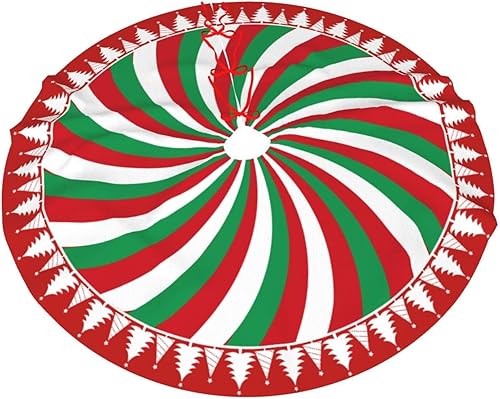 Miniatura 4 de Falda de Árbol de Navidad con Diseño de Dulces en Remolino de 36 Pulgadas, Alfombra de Árbol de Navidad, Decoración de Fiesta Navideña de Invierno