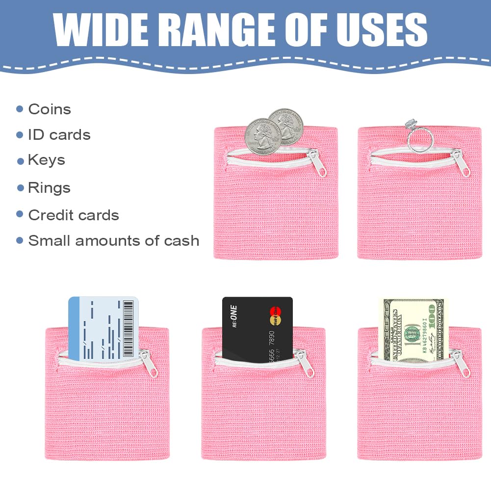 HAGOT 1/2/3/4 Pezzi Marsupio Polso, Tasca Morbida ed Elasticizzata con Cerniera per Corsa, Palestra, Camminata, Ciclismo, Escursionismo, Yoga e Altro Ancora