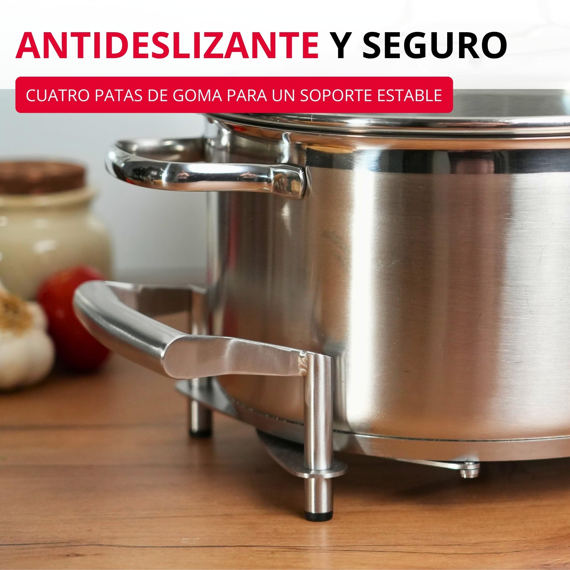 Westmark Salvamanteles extensible, Longitud: 18 a 42 cm, Acero inoxidable, Flexi, Color: plateado, 16412260